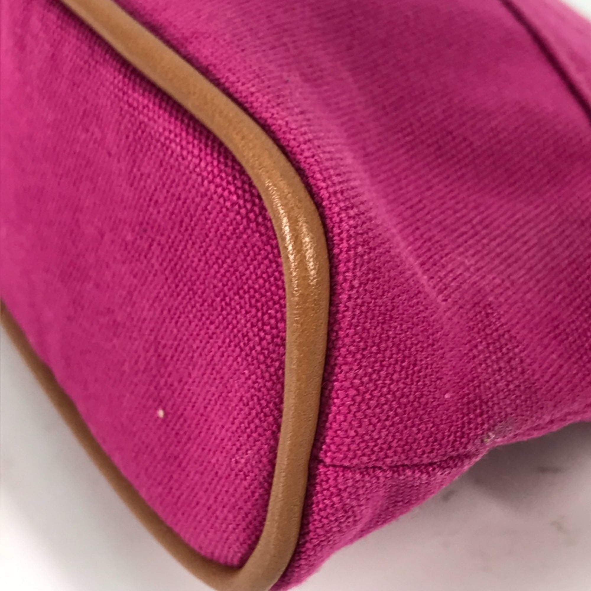 Hermes Pink Canvas Pouch (Pre-Owned)