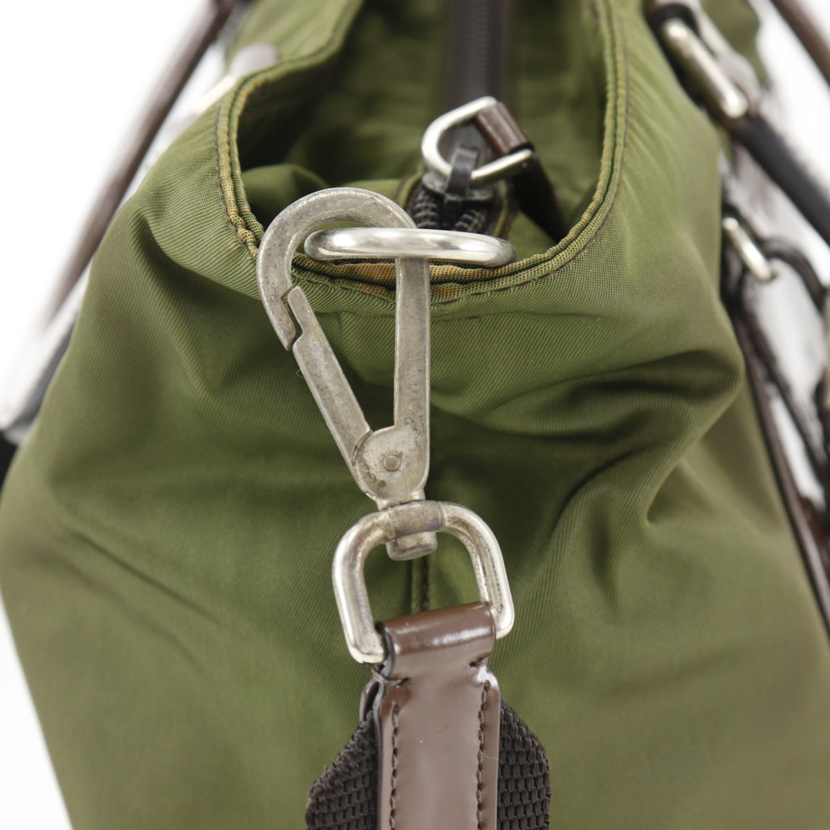 Prada Khaki Nylon Handbag (Pre-Owned)