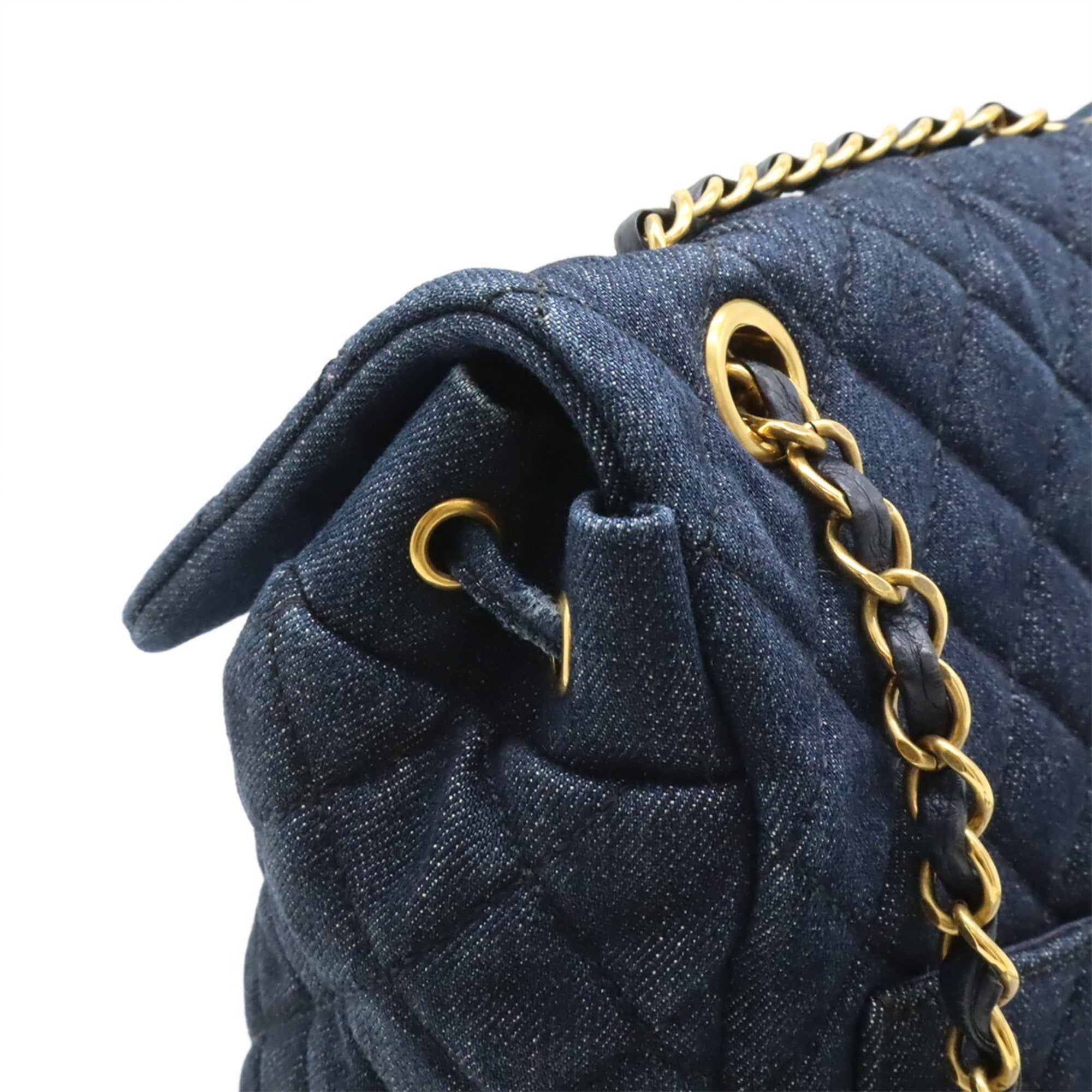 Chanel Matelasse Navy Denim Leather Backpack (Pre-Owned)