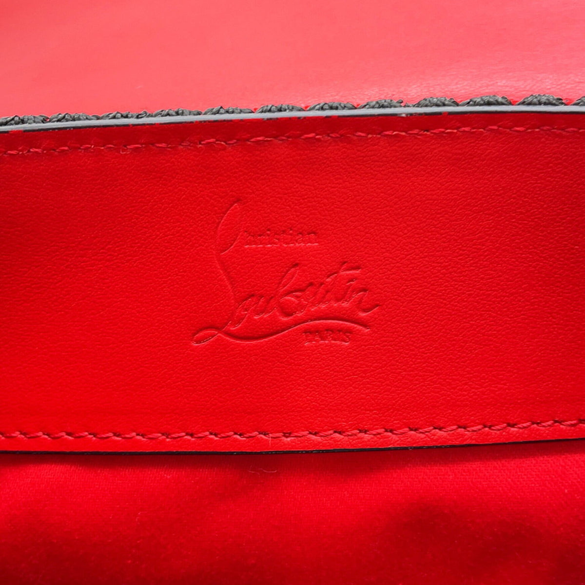 Christian Louboutin Black Red Color Leather Backpack (Pre-Owned)