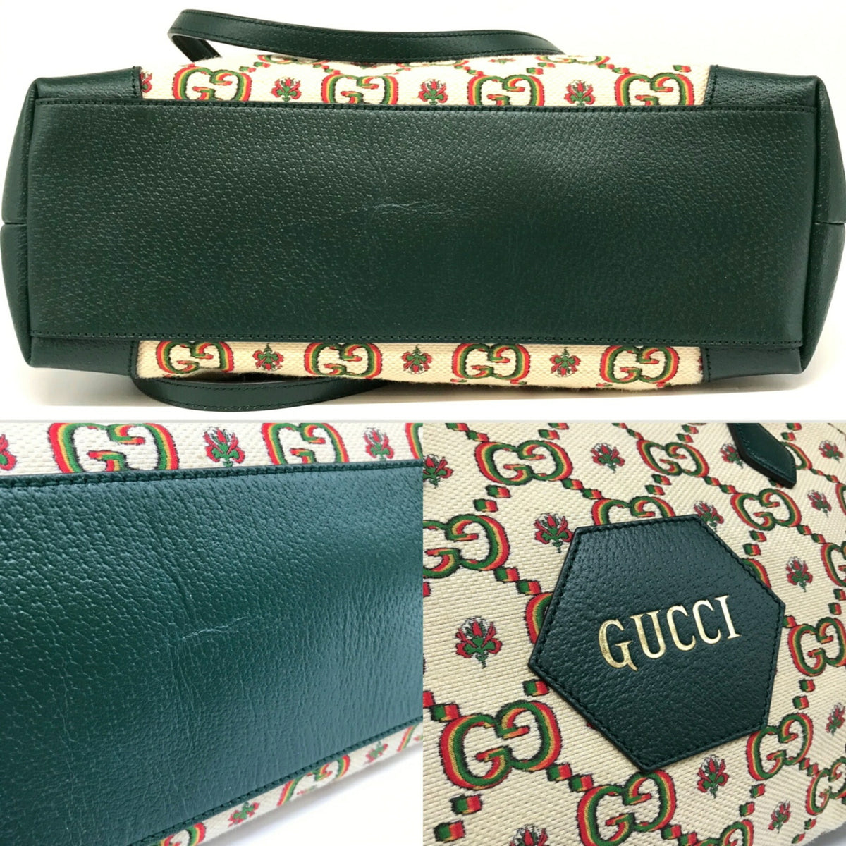 Gucci Gg Canvas Green Gg Canvas Tote Bag (Pre-Owned)
