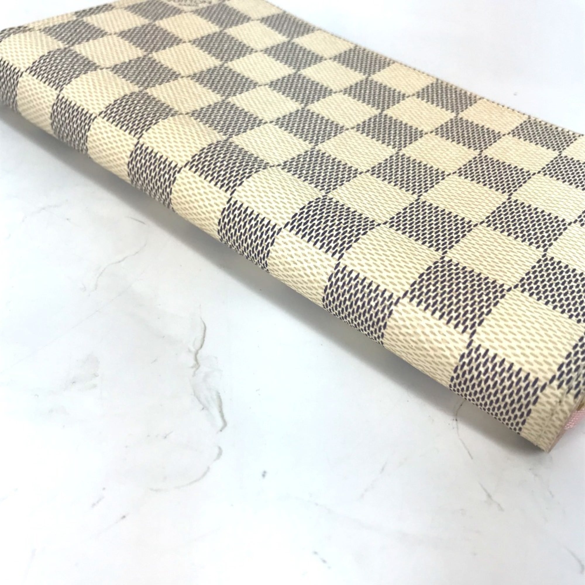 Louis Vuitton Damier Azur Damier Azur Rose Ballerine White Damier Azur Long Wallet (Bi-Fold) (Pre-Owned)