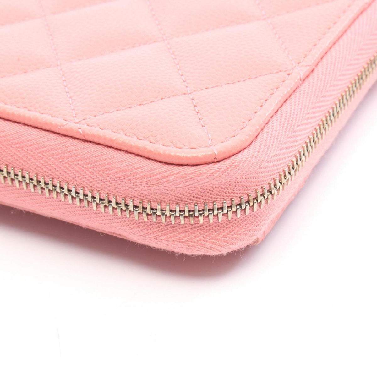 Chanel Pink Grained Calfskin Long Wallet (Bi-Fold) (Pre-Owned)