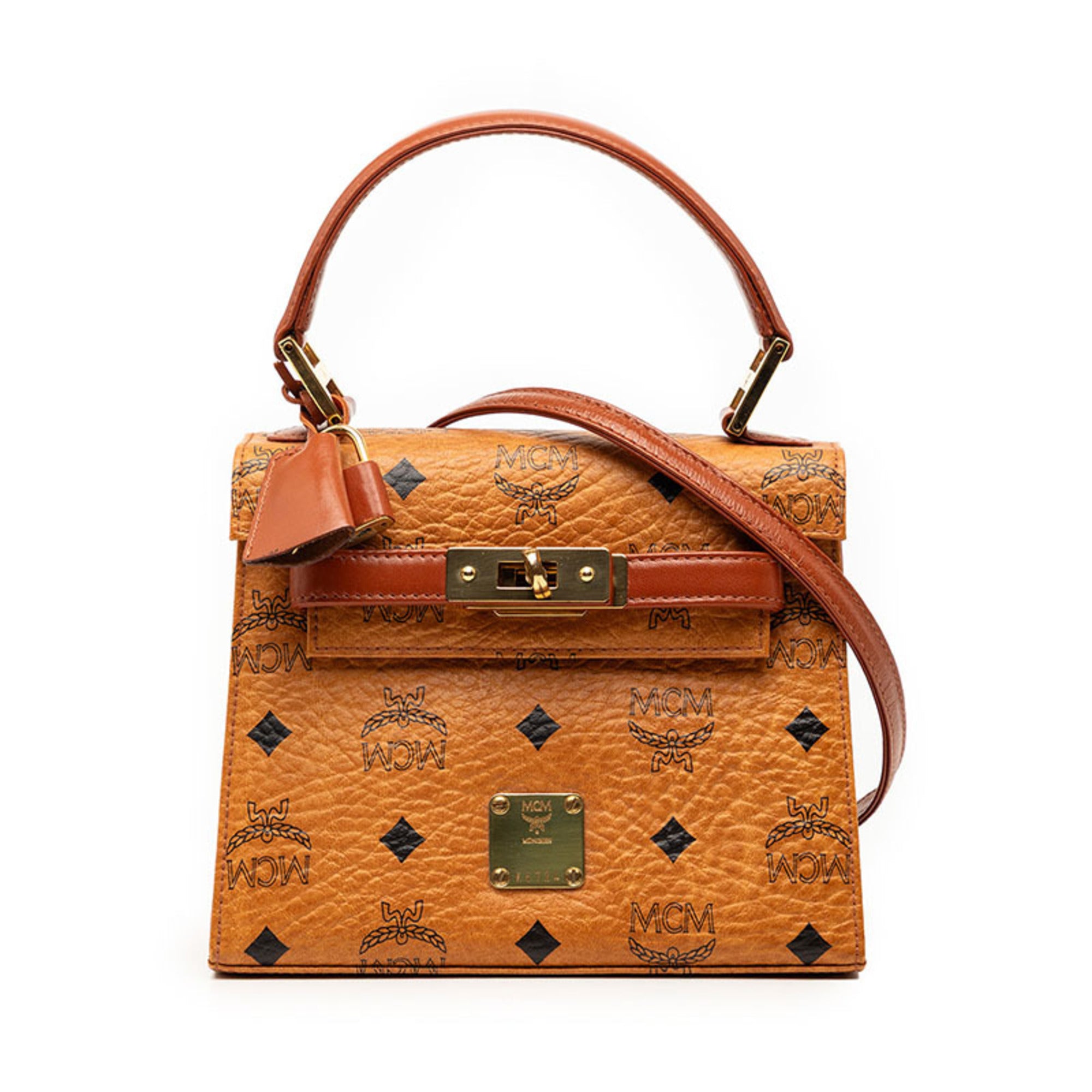 Mcm Brown Leather Handbag Shoulder Bag (Pre-Owned)