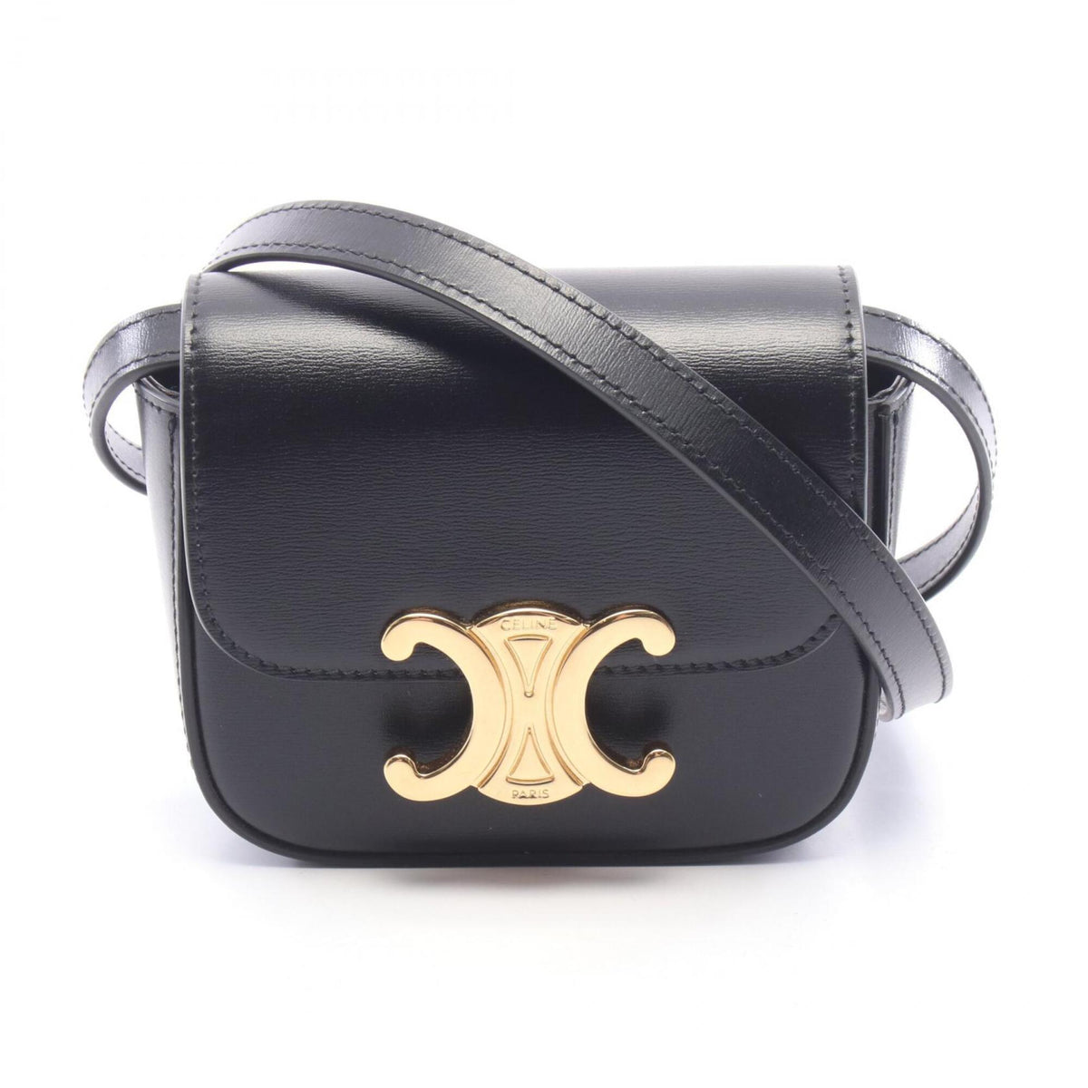 Celine Black Leather Handbag Shoulder Bag (Pre-Owned)