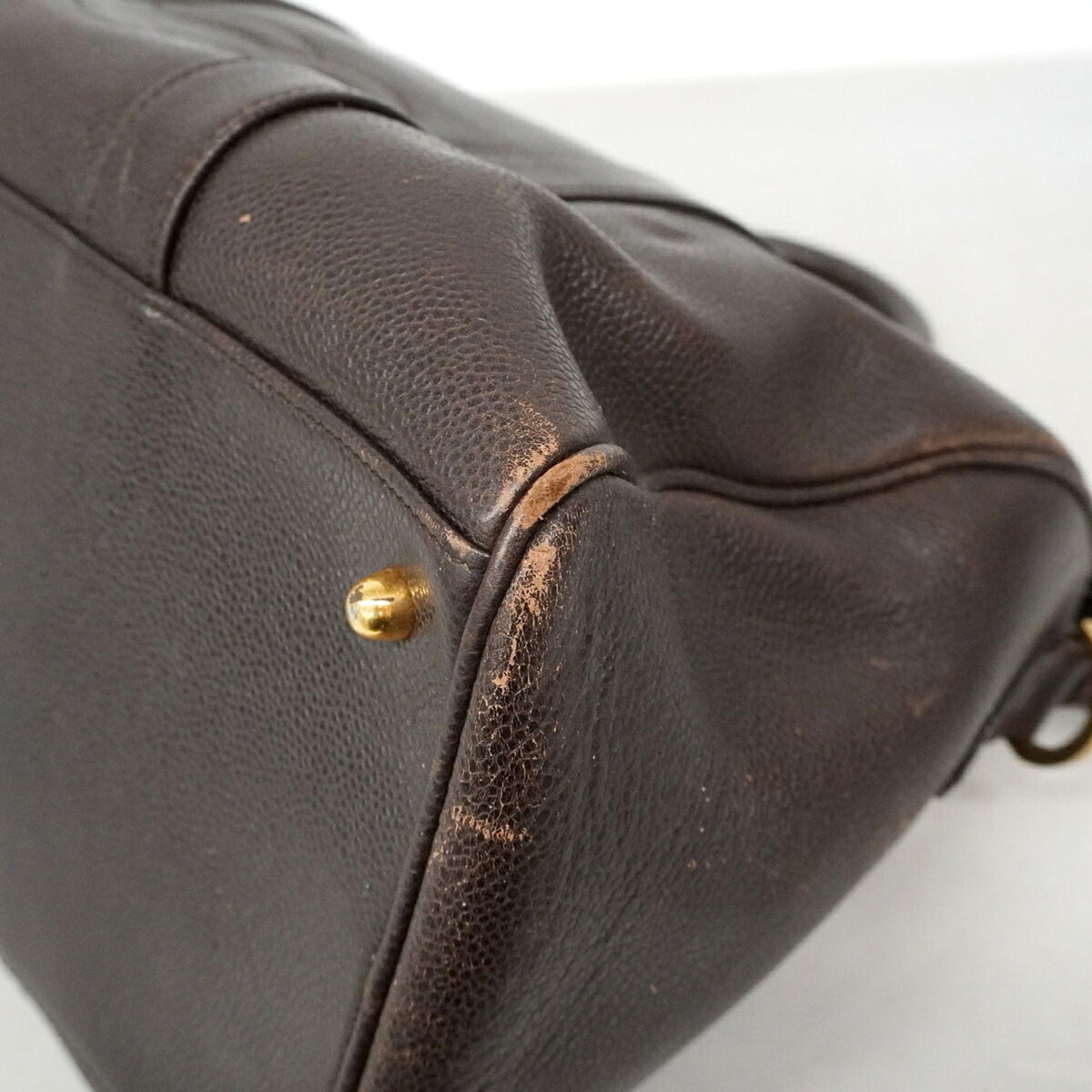Chanel Brown Grained Calfskin Boston Bag (Pre-Owned)