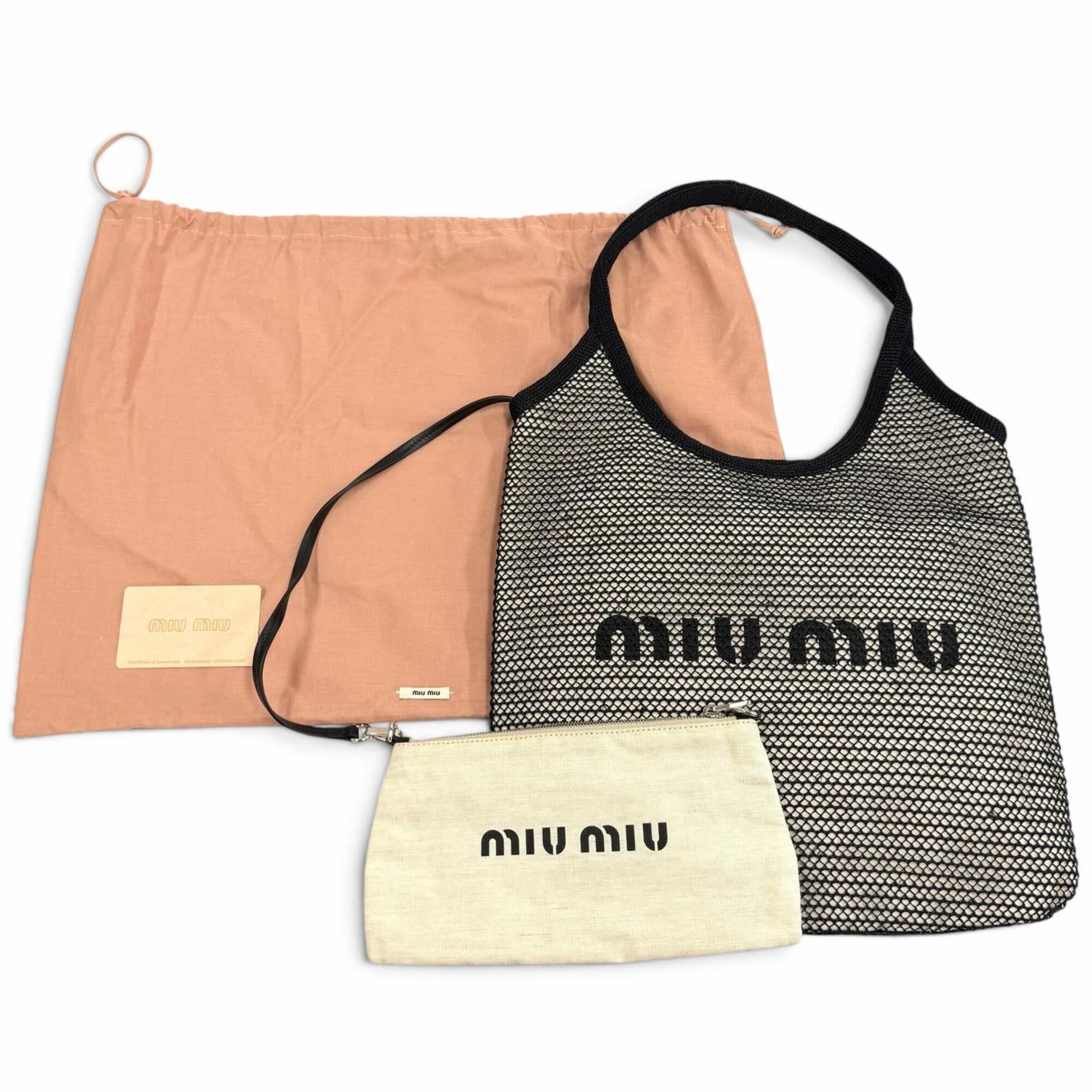 Miu Miu Raffia Pouch Tote Bag (Pre-Owned)
