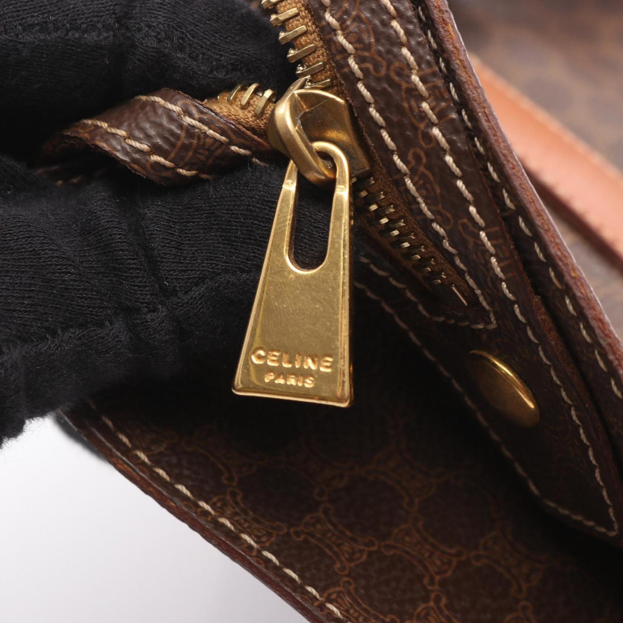 Celine Brown Coated Canvas Leather Tote Bag (Pre-Owned)