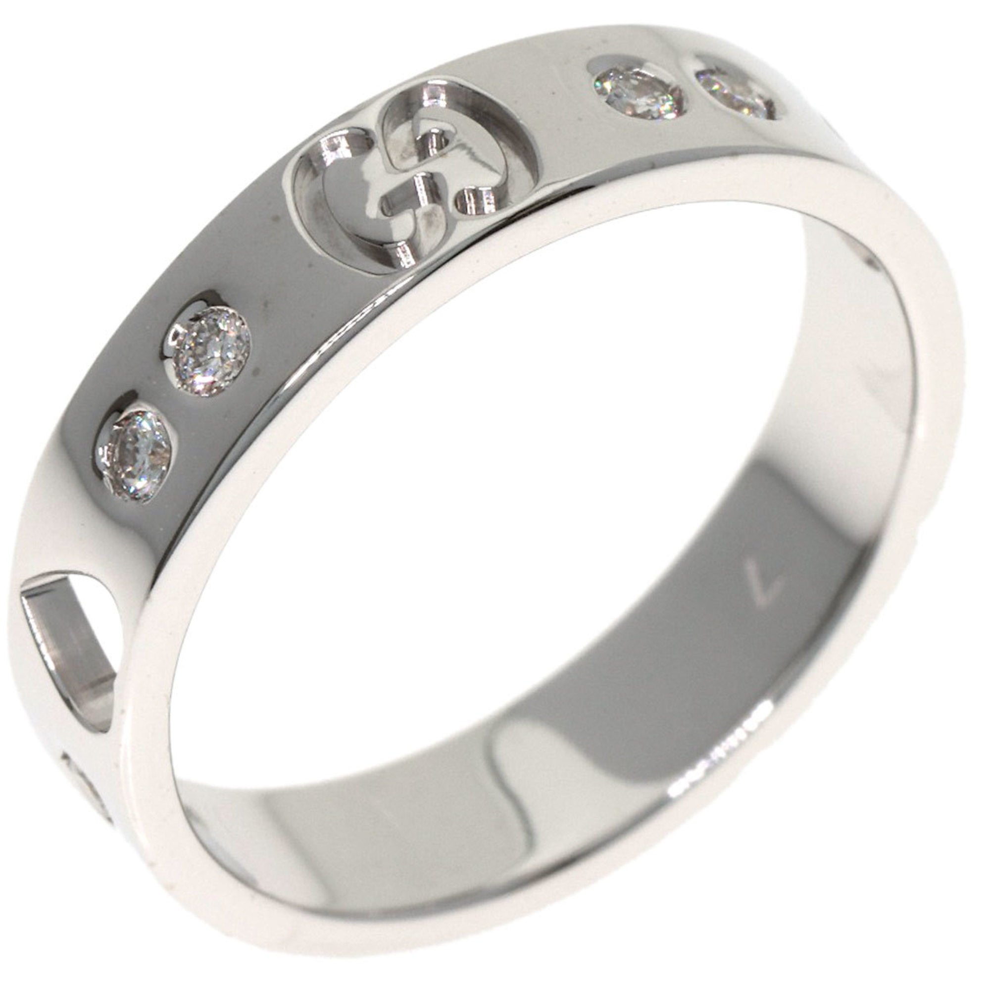 Gucci Icon White Gold (18K) Band Ring (Pre-Owned)