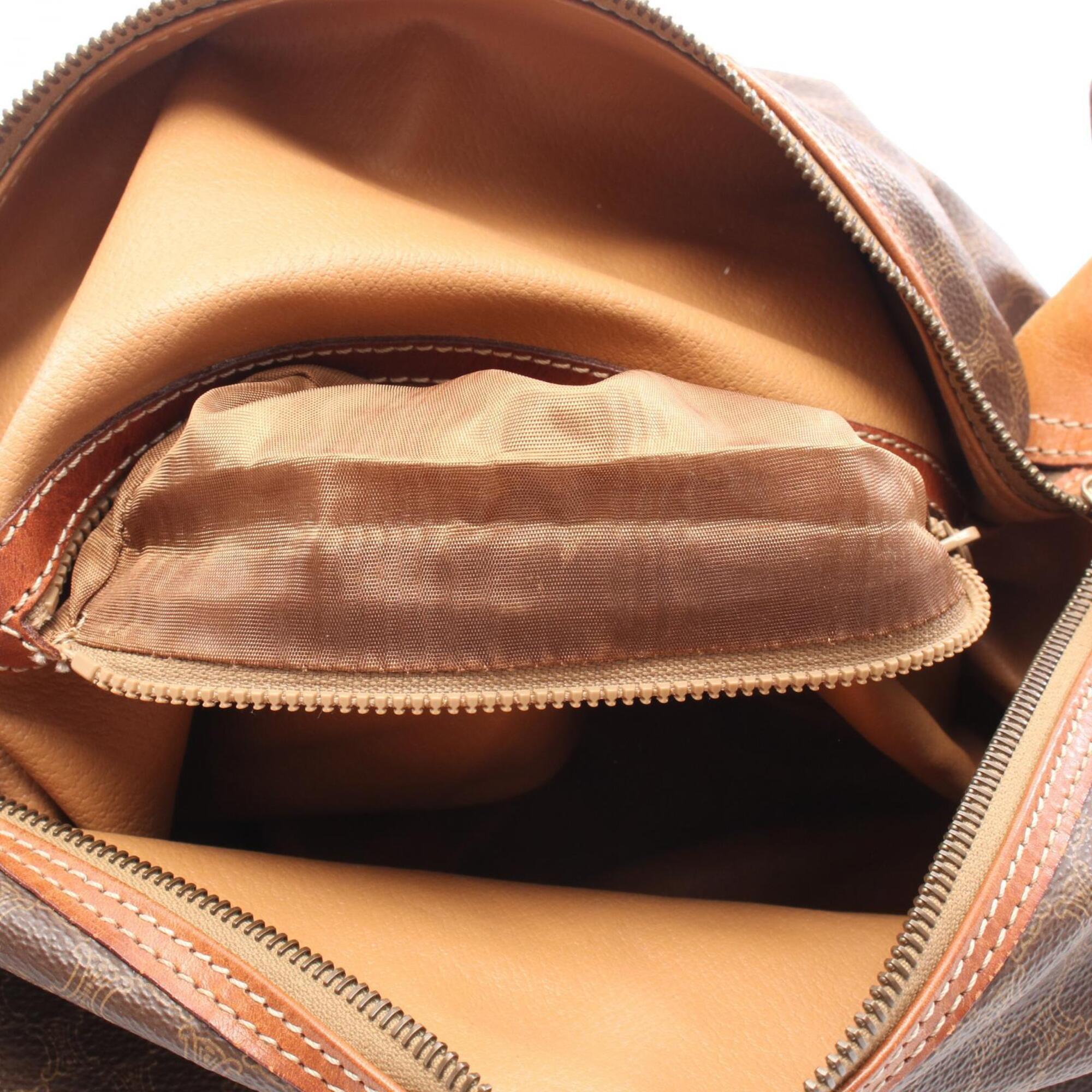 Celine Brown Coated Canvas Handbag Shoulder Bag (Pre-Owned)