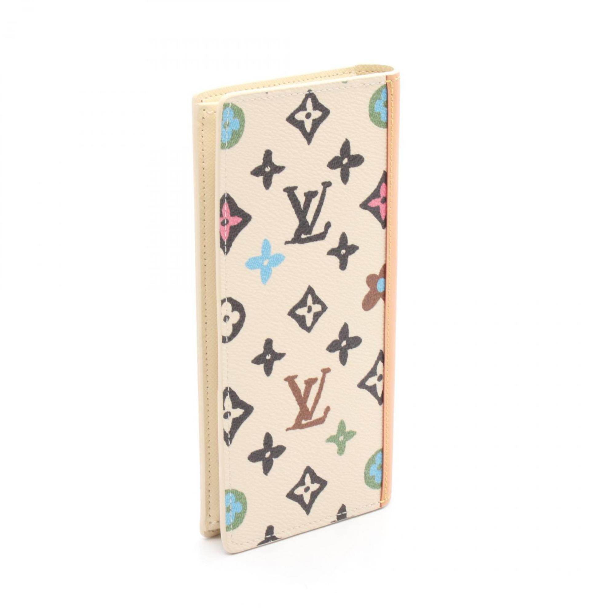 Louis Vuitton Ivory Multi-Color Coated Canvas Pvc Leather Long Wallet (Bi-Fold) (Pre-Owned)