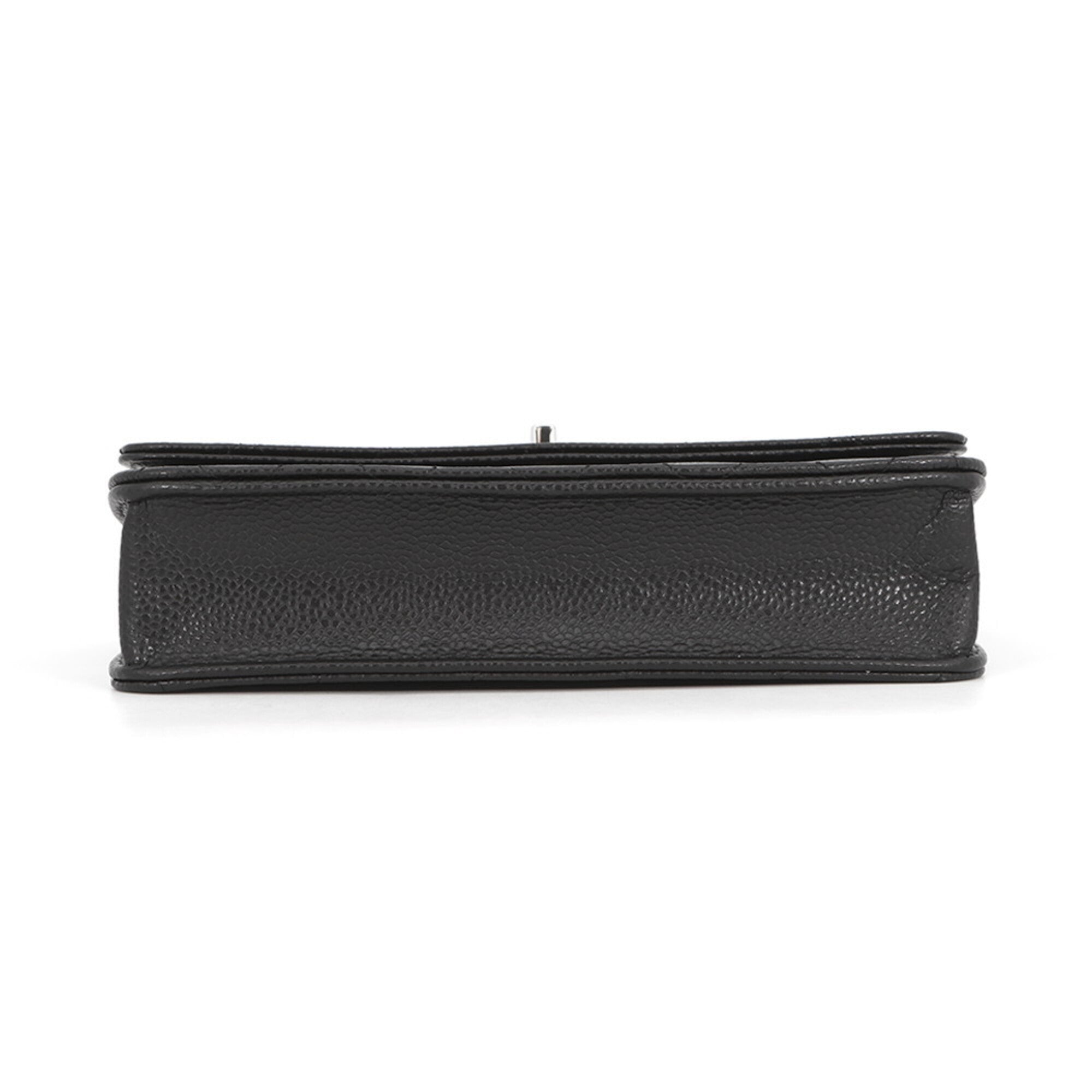 Chanel Matelasse Black Grained Calfskin Chain/Shoulder Wallet (Pre-Owned)