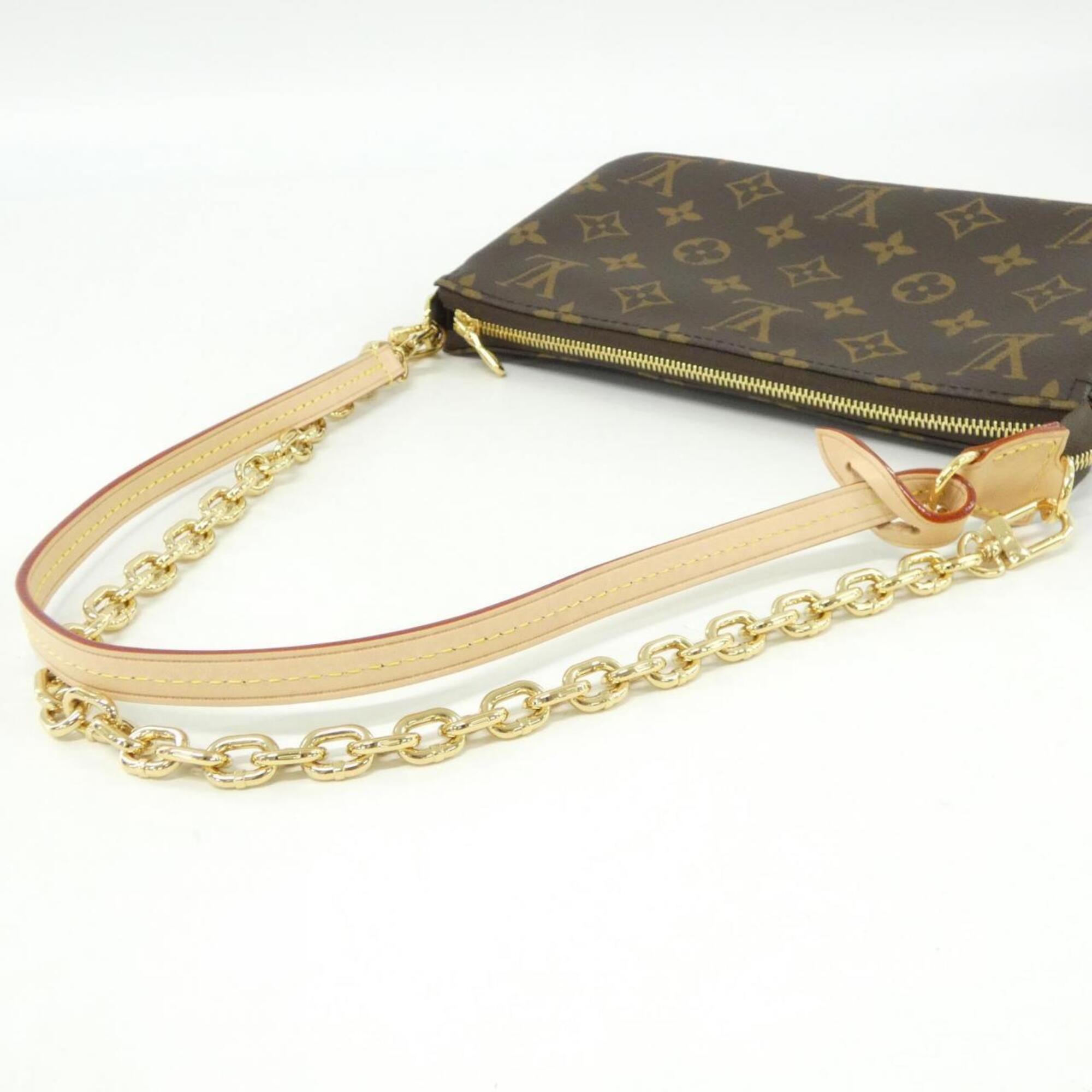 Louis Vuitton Marron Monogram Coated Canvas Pochette Pouch (Pre-Owned)