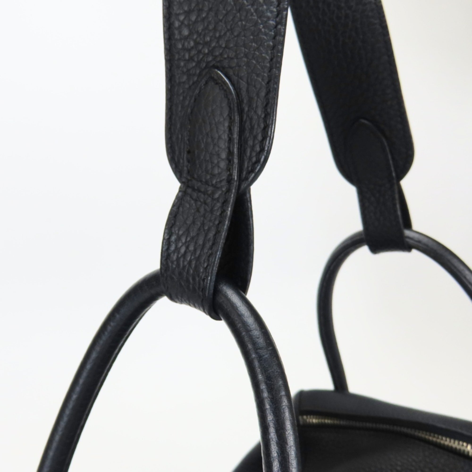 Hermes Lindy Black Taurillon Clemence Leather Handbag (Pre-Owned)