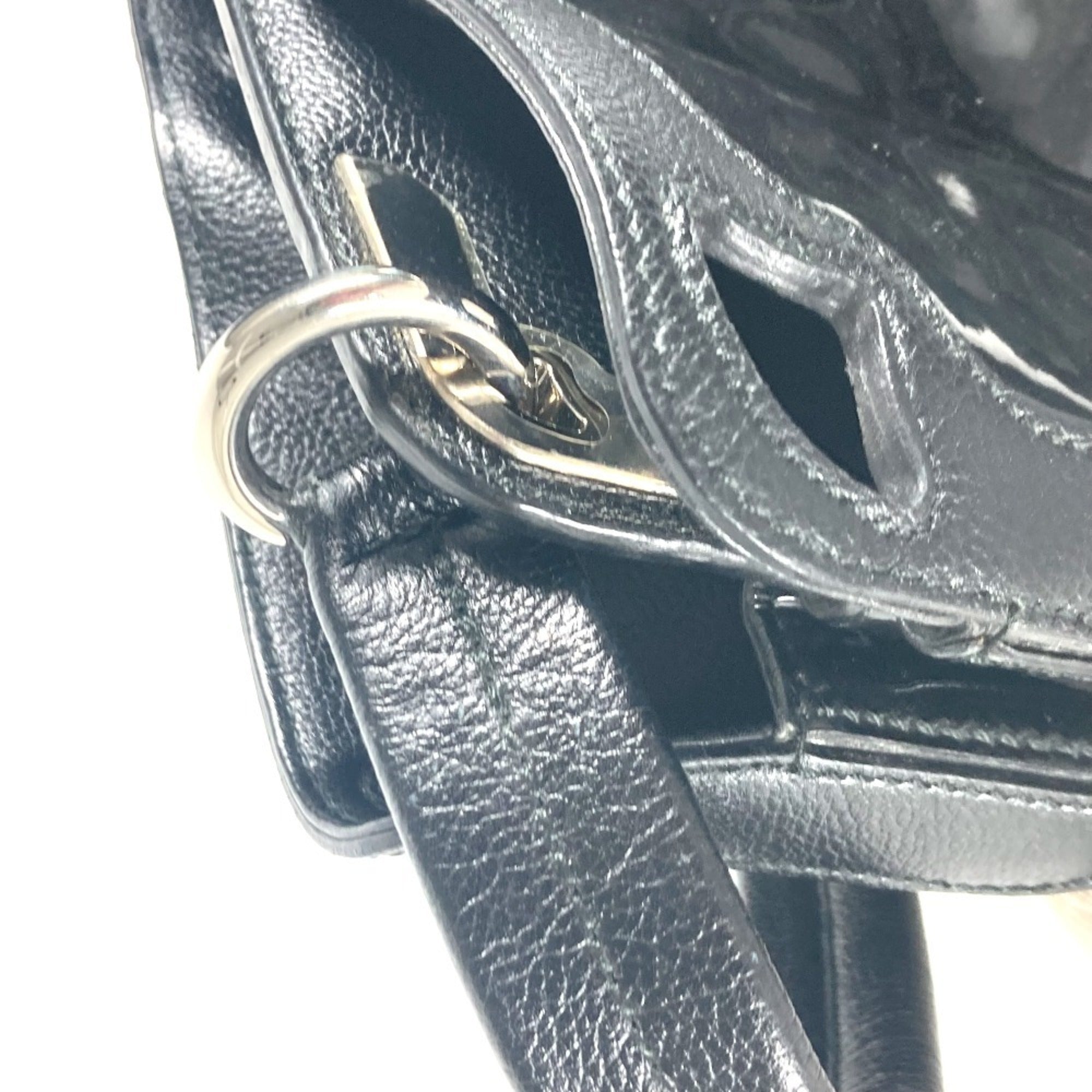 Cartier Marcello Black Leather Shoulder Bag Tote Bag (Pre-Owned)