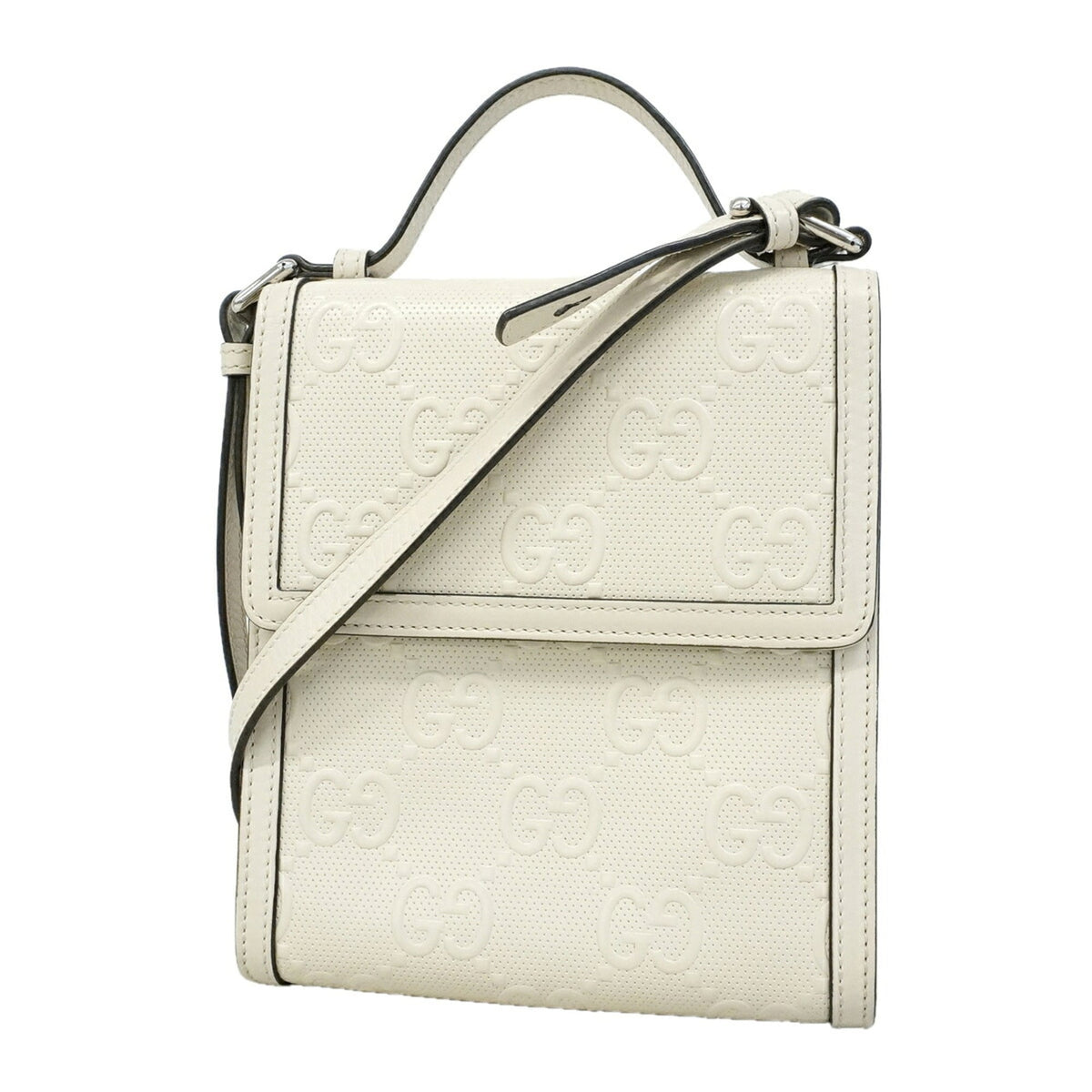 Gucci White Leather Shoulder Bag (Pre-Owned)