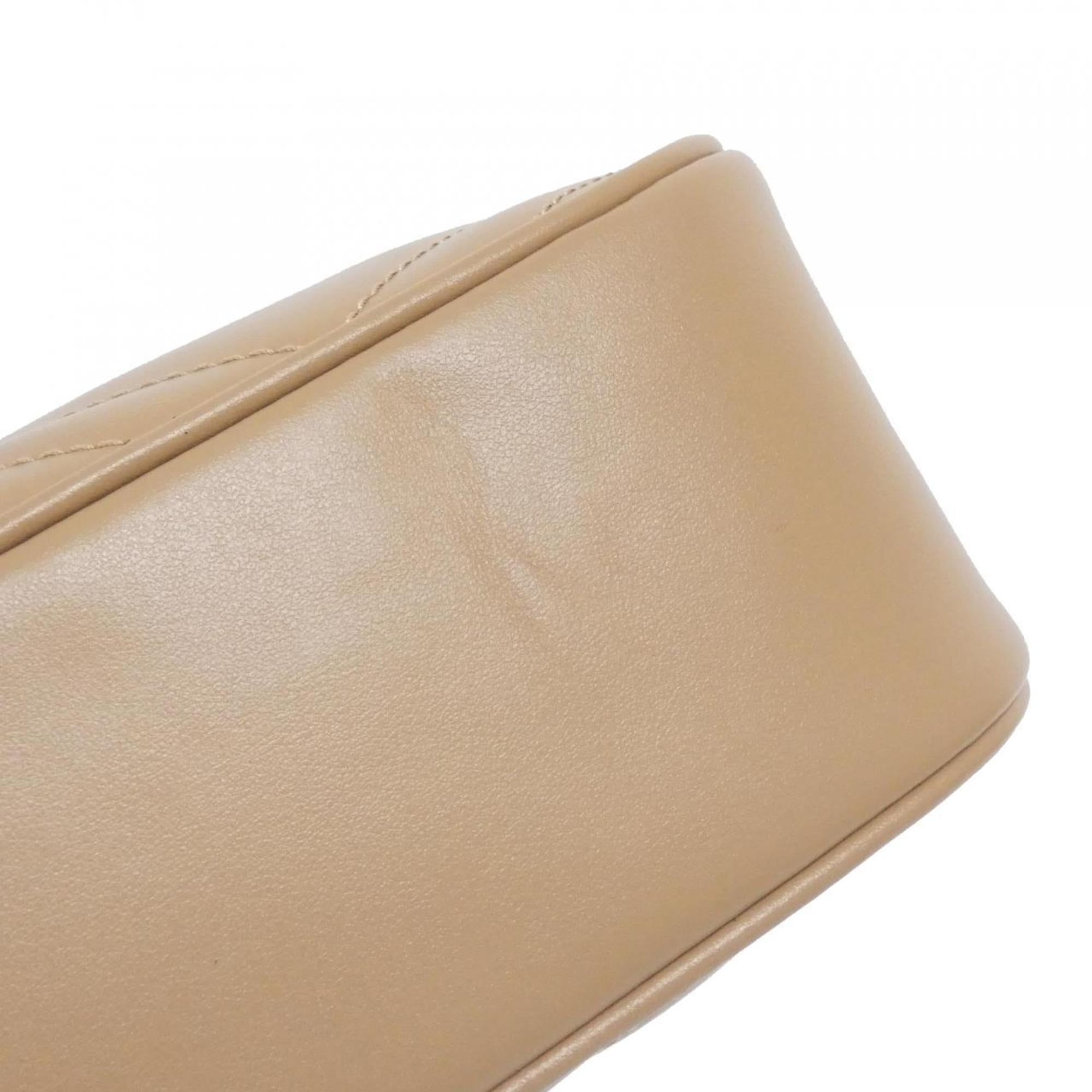 Gucci Beige Quilting Leather Shoulder Bag (Pre-Owned)