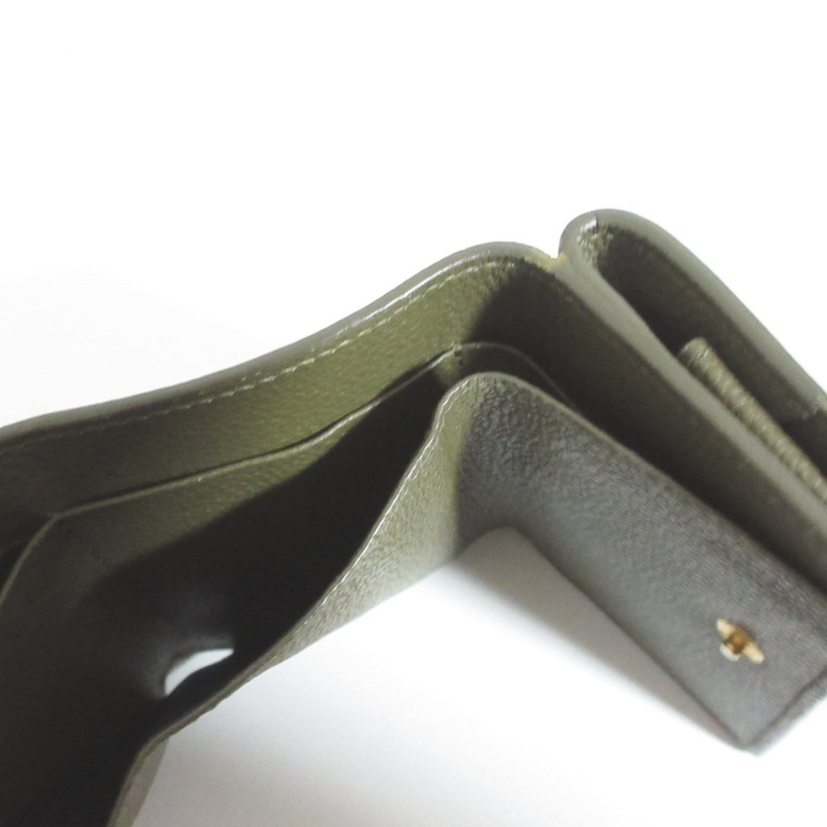 Saint Laurent Khaki Wallet (Tri-Fold) (Pre-Owned)