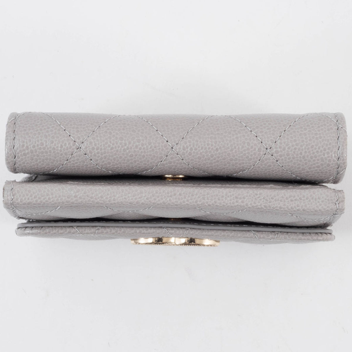 Chanel Grayish Leather Wallet (Tri-Fold) (Pre-Owned)