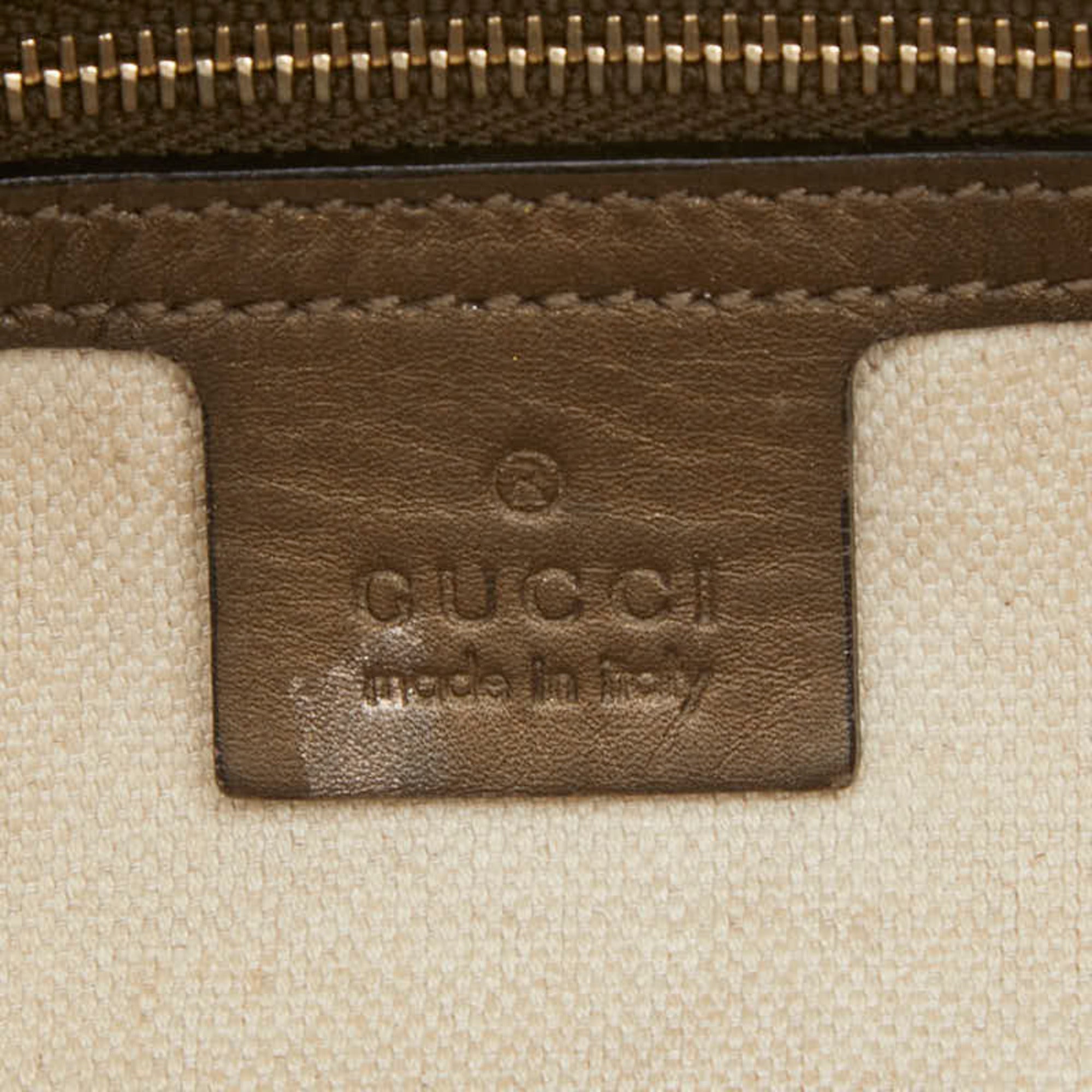Gucci Brown Canvas Leather Shoulder Bag (Pre-Owned)