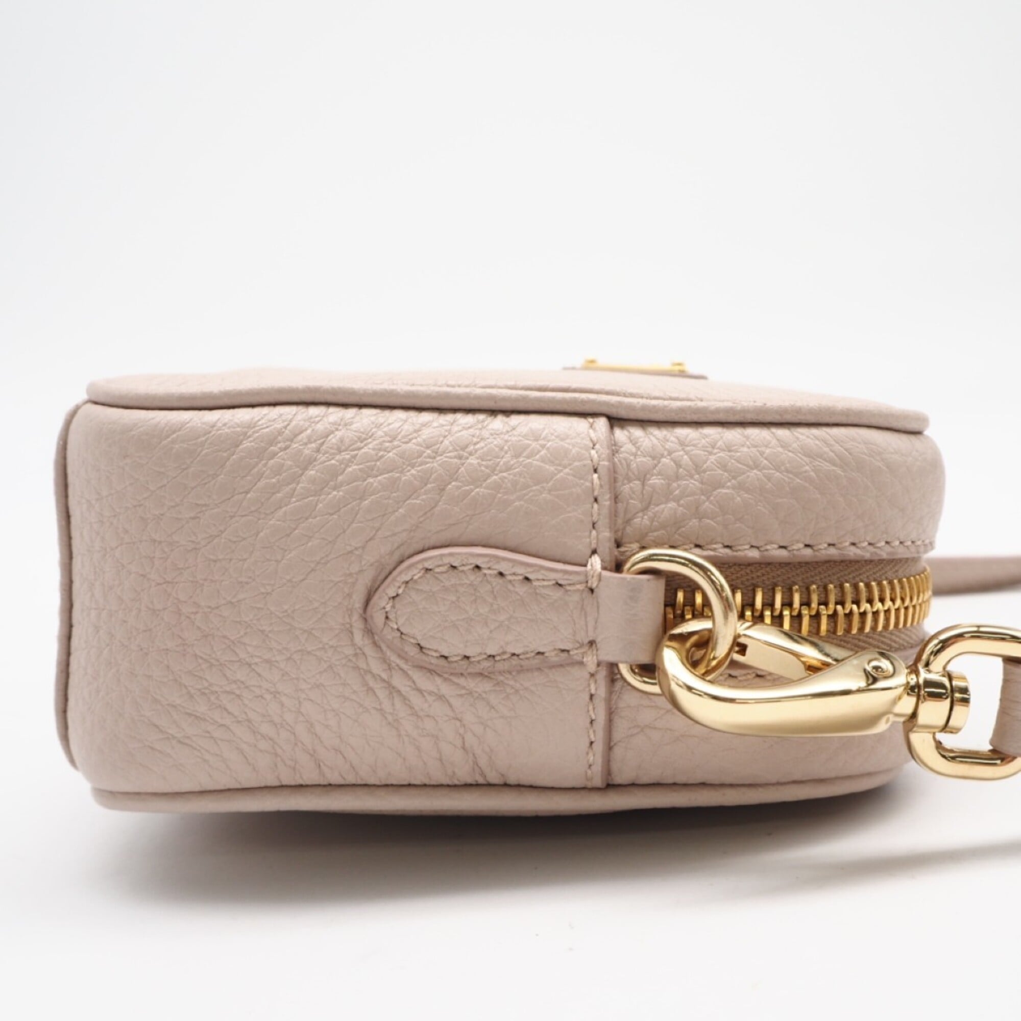Prada Pink Beige Leather Shoulder Bag (Pre-Owned)