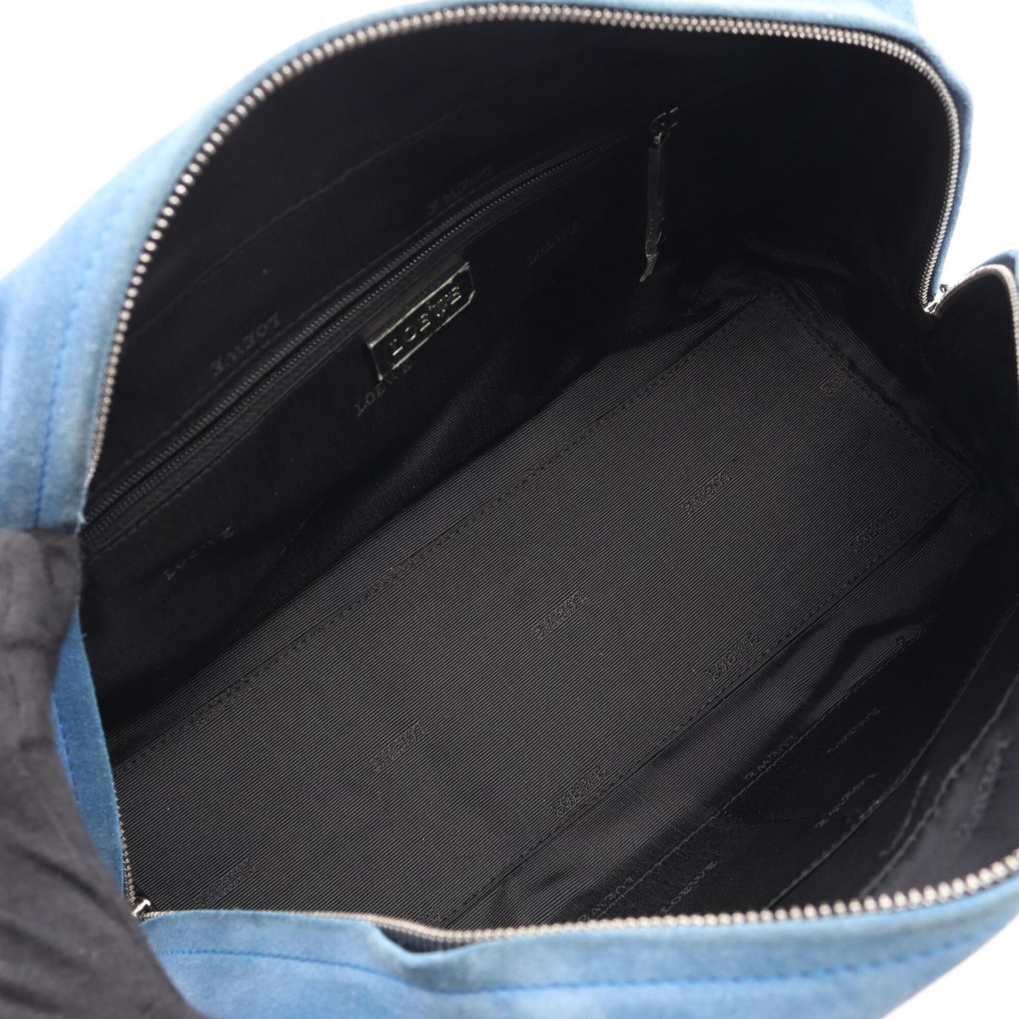 Loewe Black Blue Patent Leather Suede Handbag (Pre-Owned)