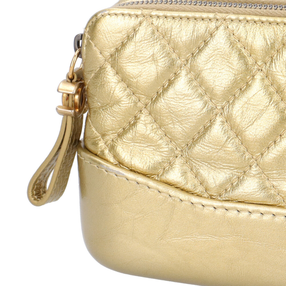 Chanel Gold Leather Chain/Shoulder Wallet (Pre-Owned)