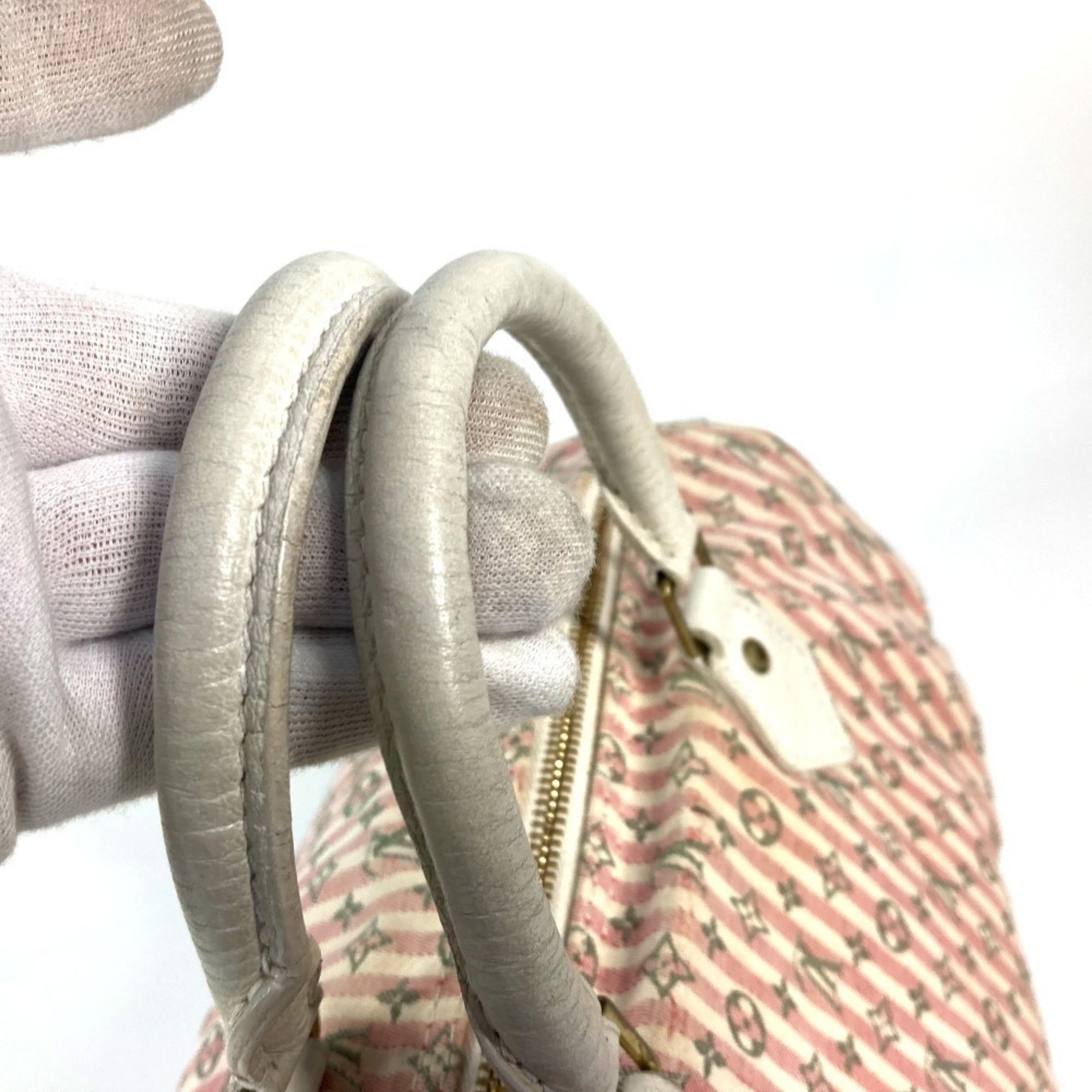 Louis Vuitton Monogram Mini Lin Pink Monogram Mini Lin Boston Bag Handbag (Pre-Owned)