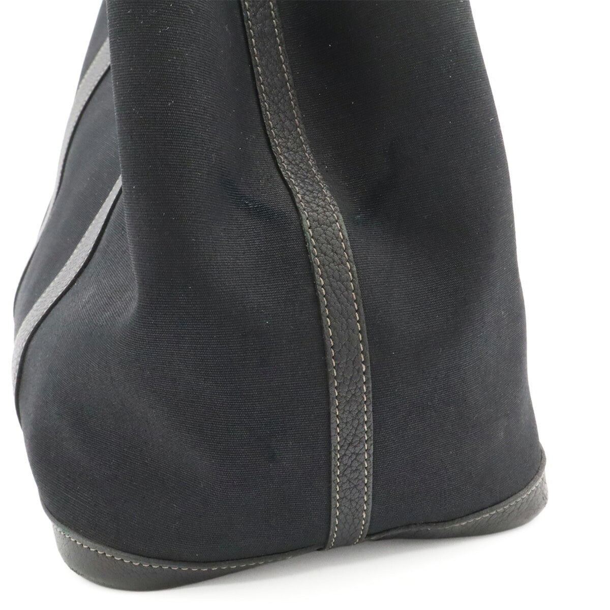 Hermes Black Toile Officier Shoulder Bag Tote Bag (Pre-Owned)