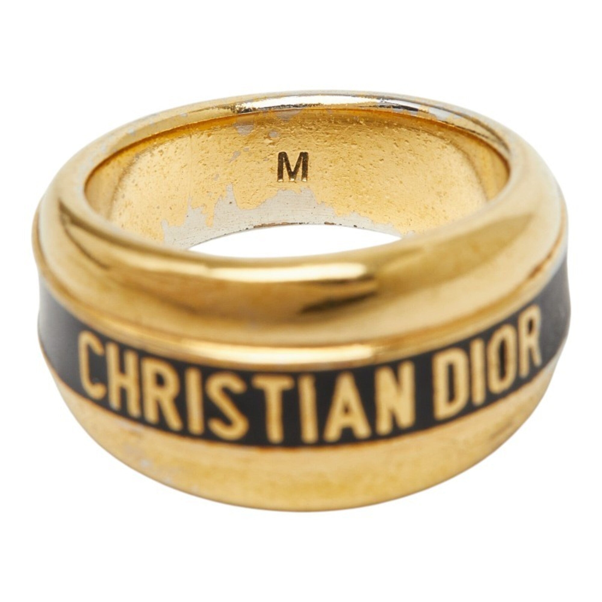 Christian Dior Gold Black Band Ring (Pre-Owned)