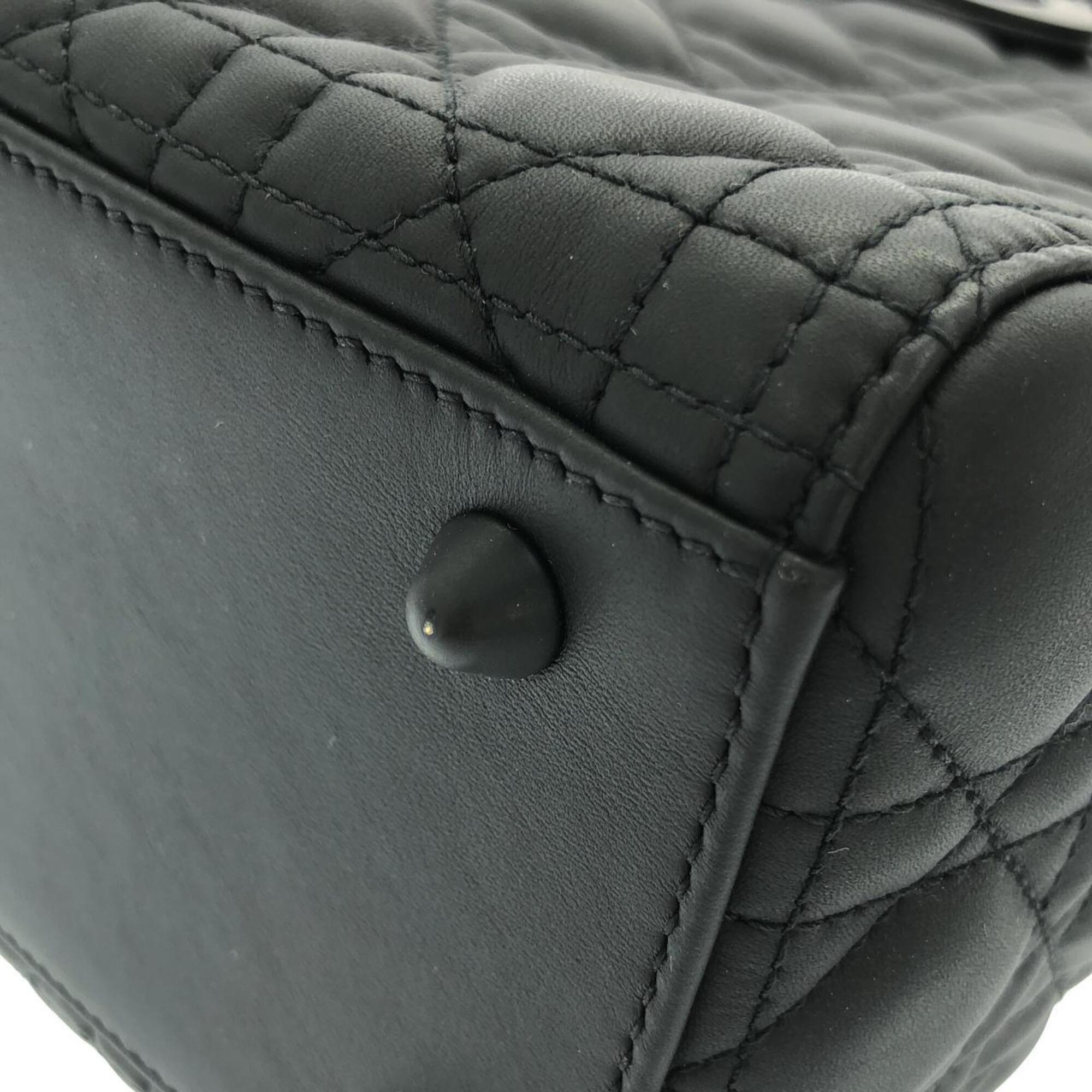 Christian Dior Black Leather Attaché Case Handbag (Pre-Owned)