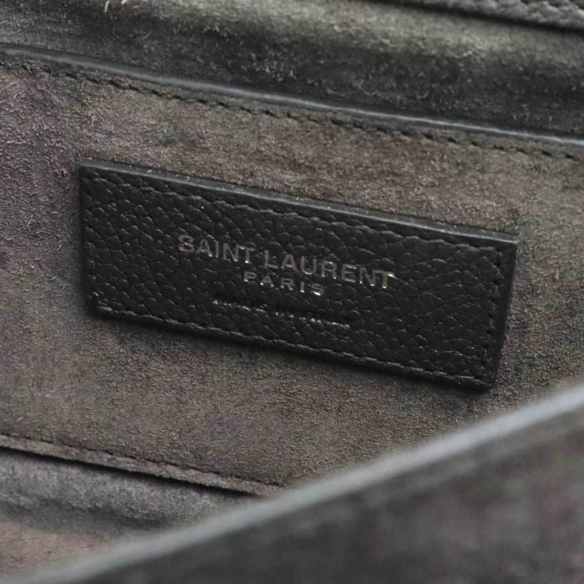 Saint Laurent Gray Leather Shoulder Bag (Pre-Owned)