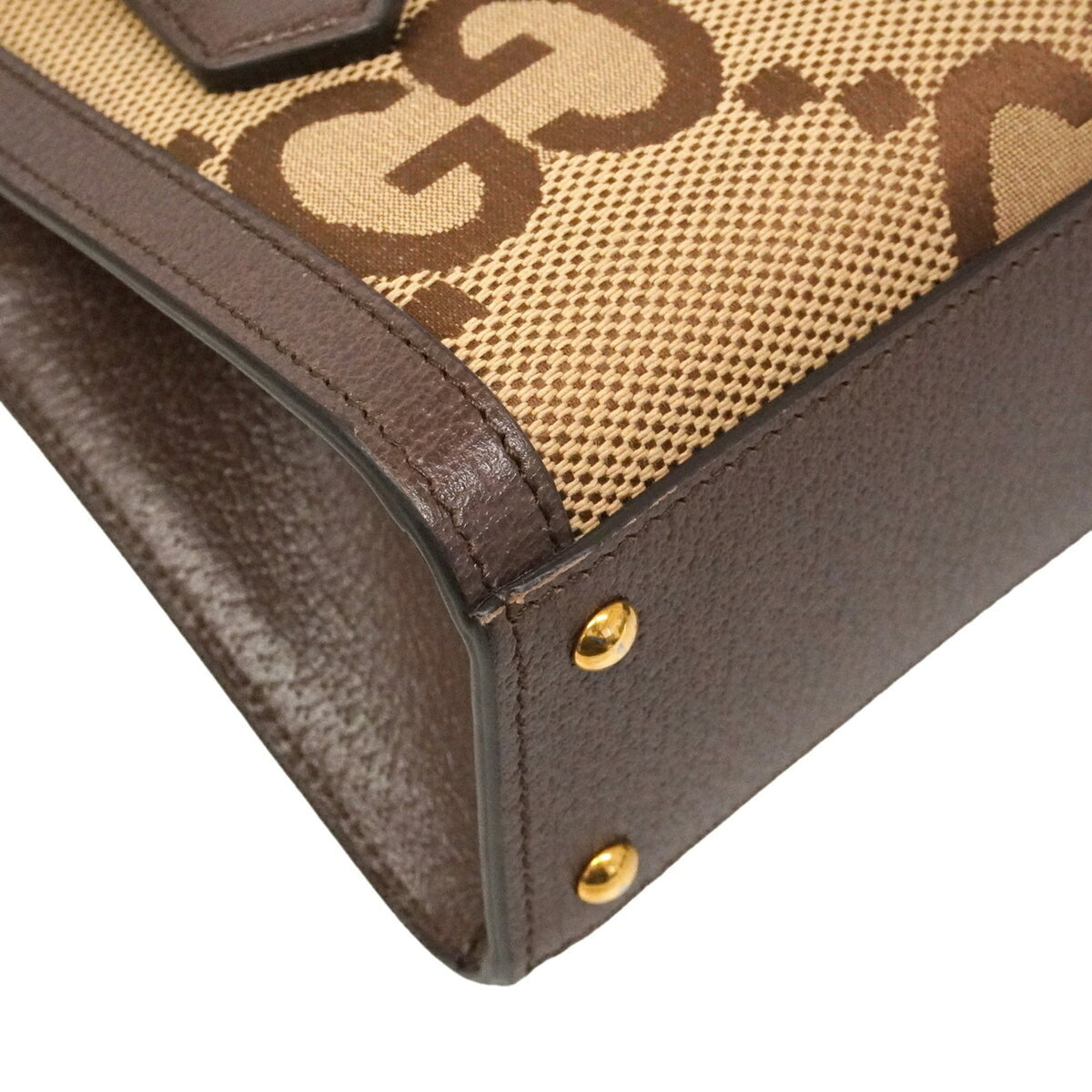 Gucci Brown Canvas Leather Handbag (Pre-Owned)
