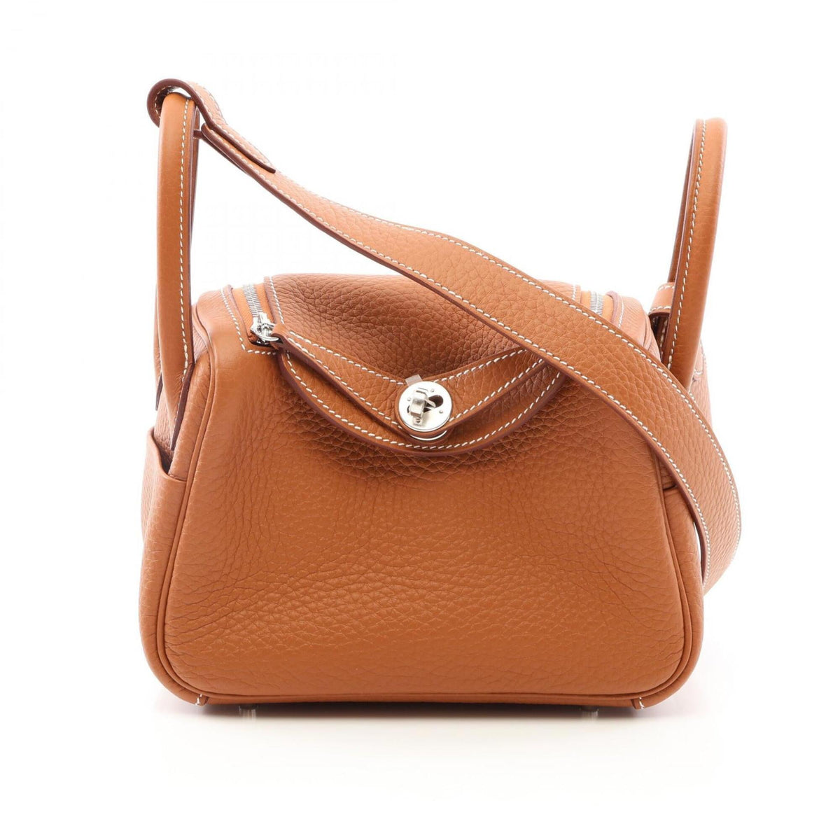 Hermes Brown Taurillon Clemence Leather Handbag Shoulder Bag (Pre-Owned)