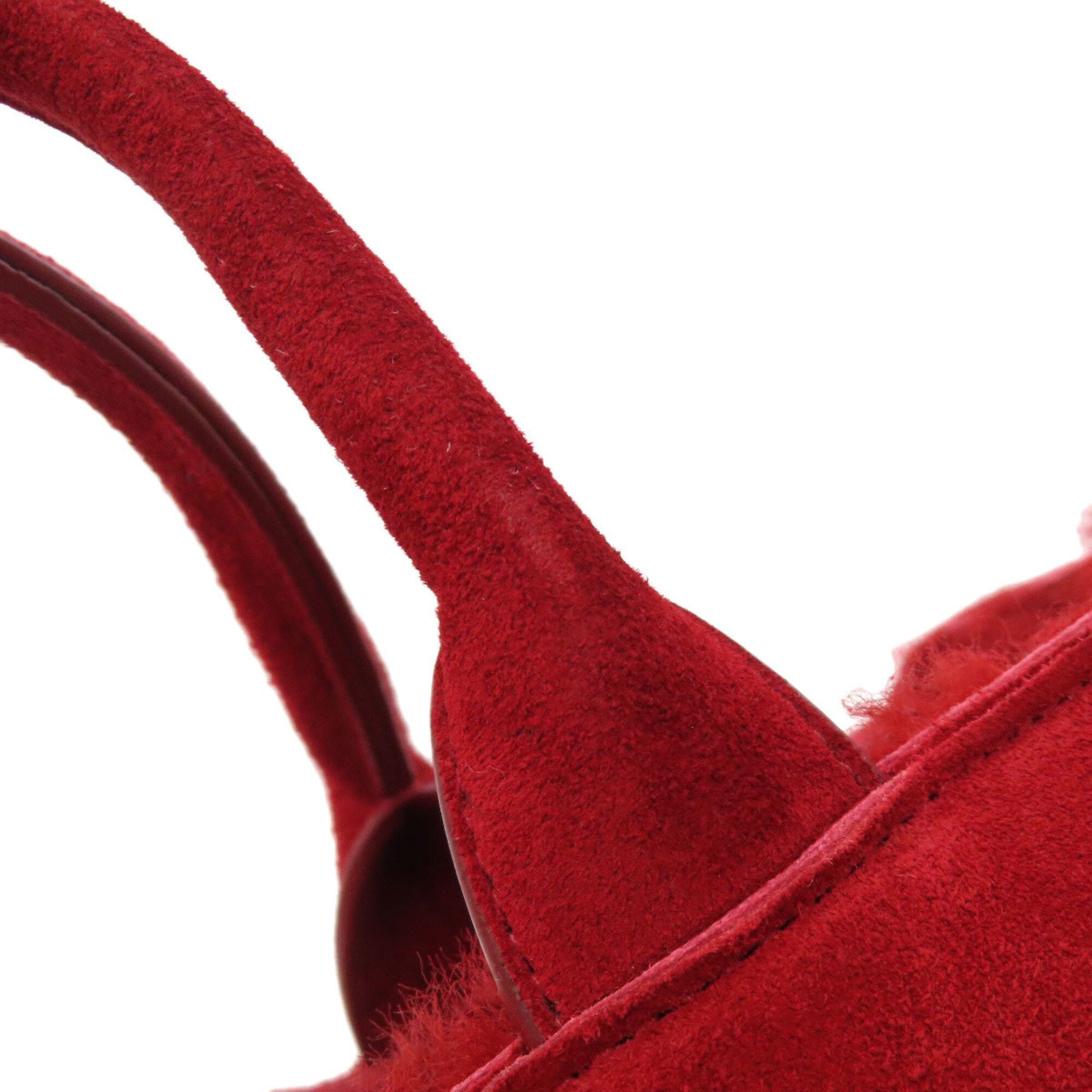 Bottega Veneta Red Color Suede Handbag (Pre-Owned)