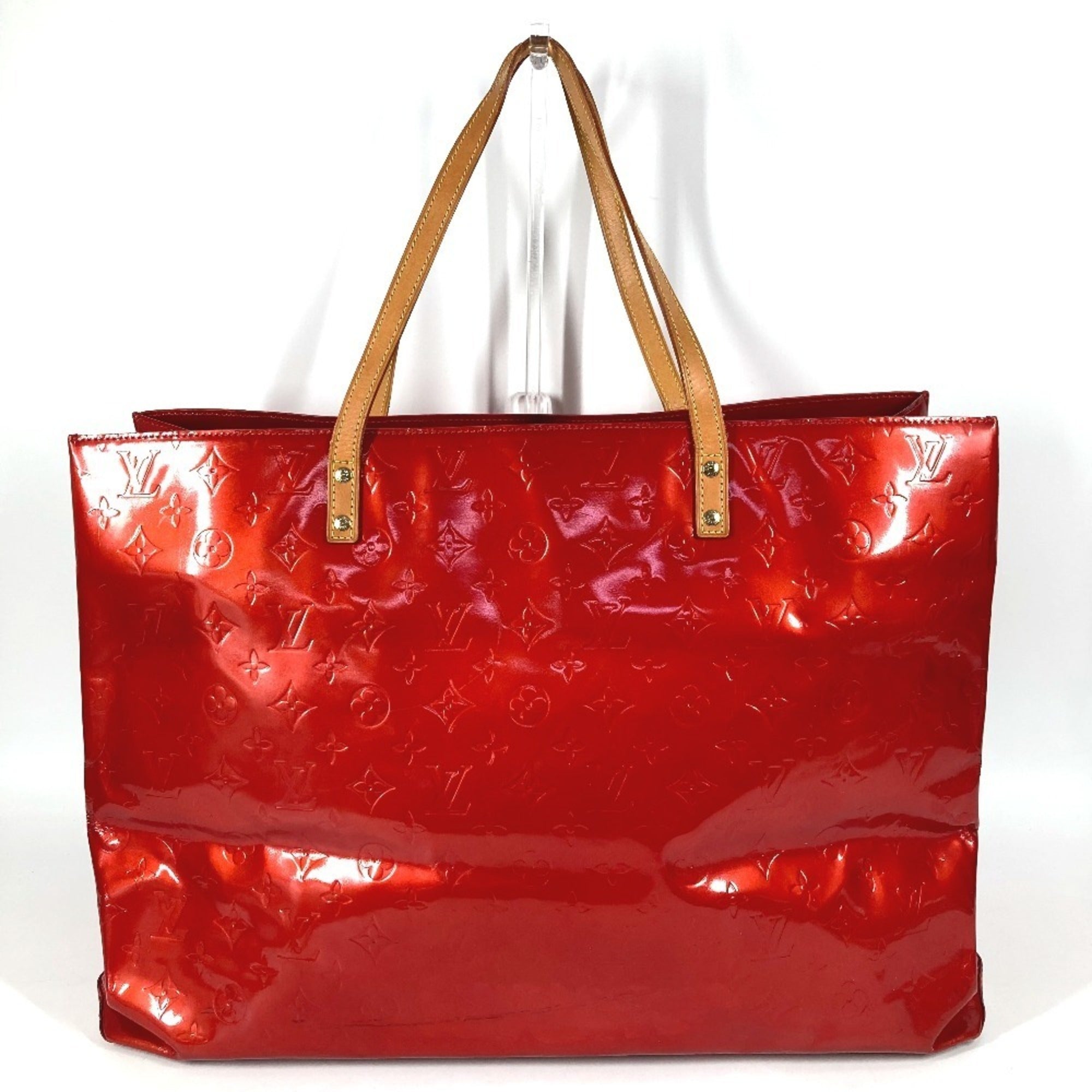 Louis Vuitton Red Color Monogram Vernis Boston Bag Shoulder Bag Tote Bag (Pre-Owned)