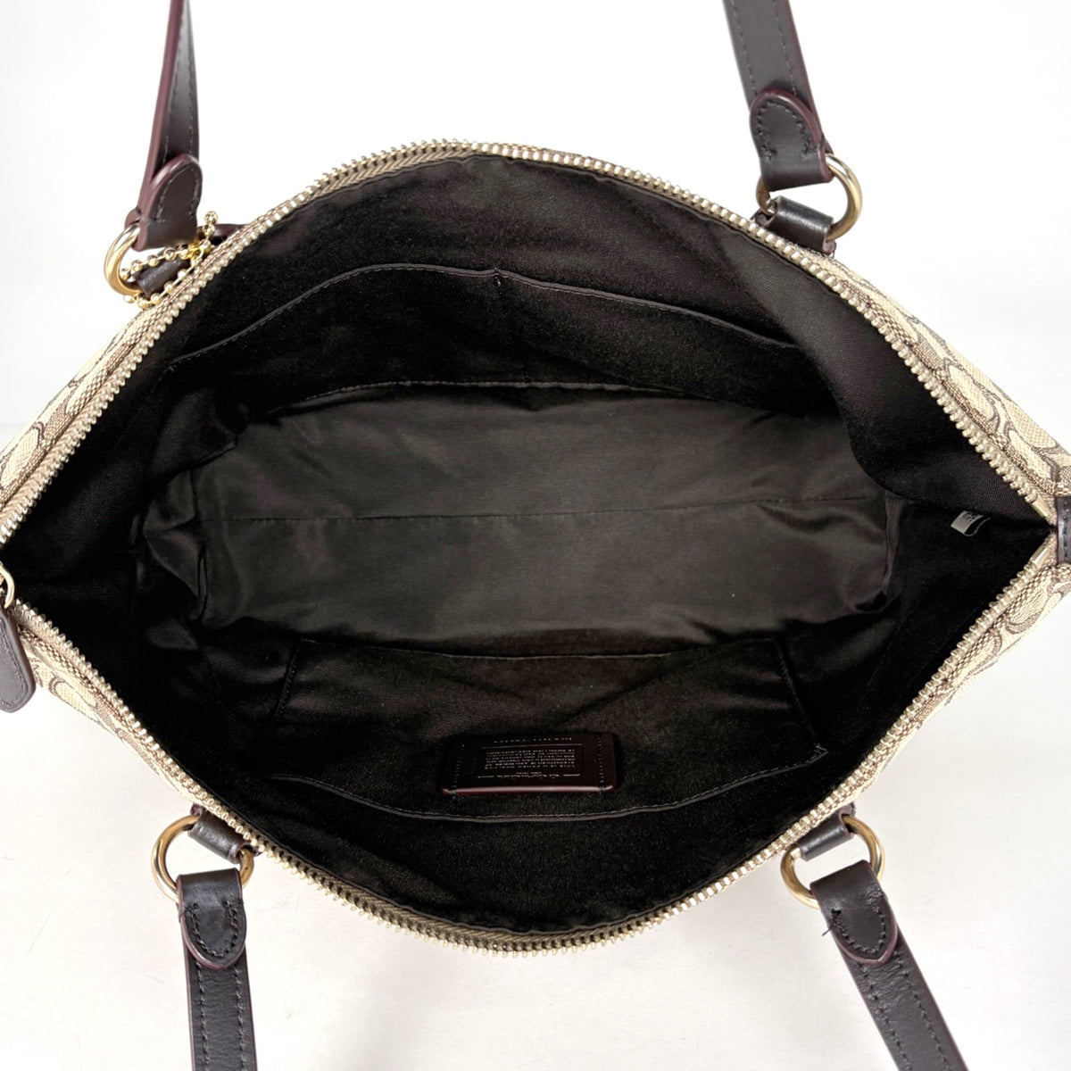 Coach Signature Brown Canvas Leather Tote Bag (Pre-Owned)