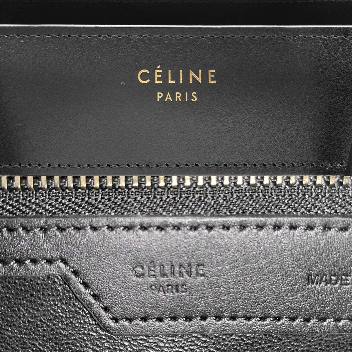Celine Beige Black Green Leather Suede Handbag (Pre-Owned)