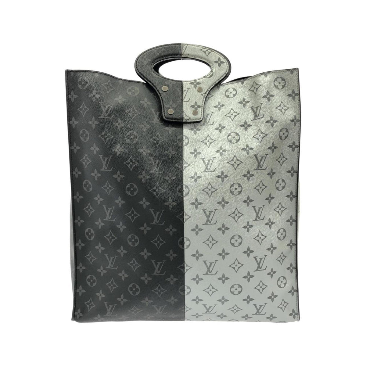 Louis Vuitton Black Silver Coated Canvas Handbag (Pre-Owned)