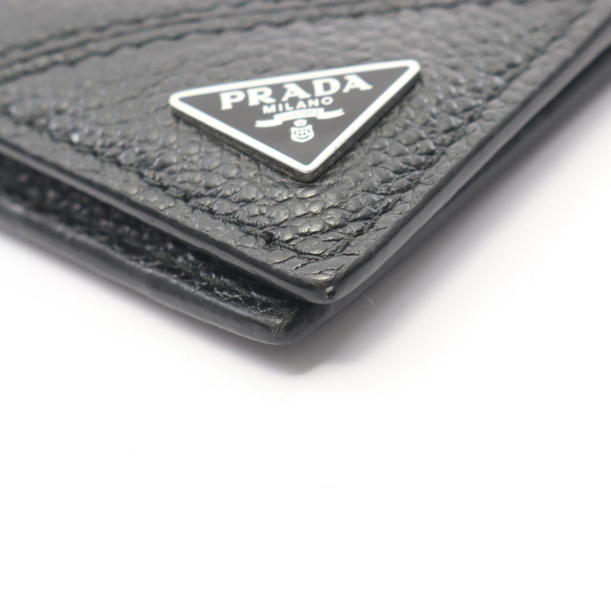 Prada Black Leather Bill Wallet (Bi-Fold) (Pre-Owned)