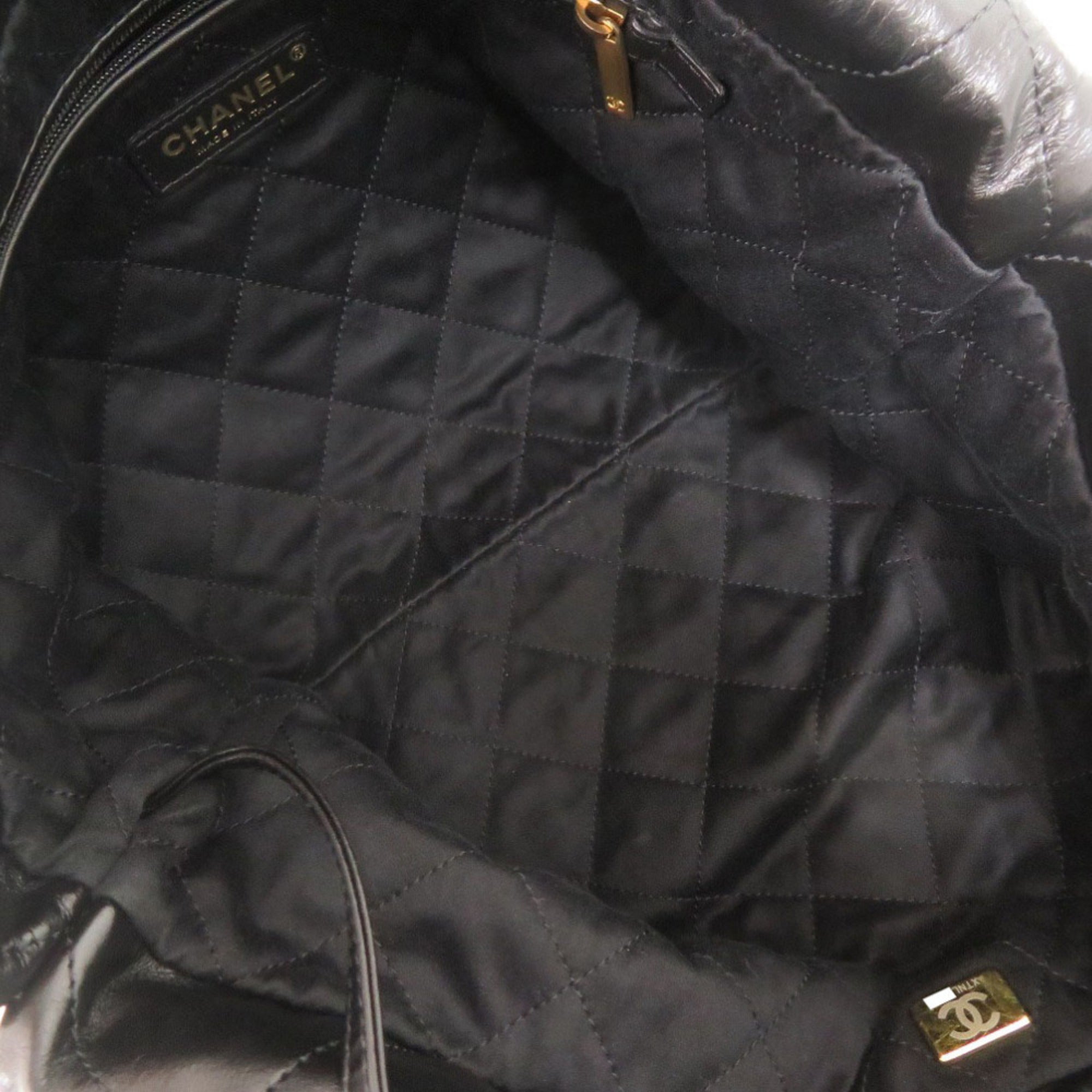 Chanel Black Leather Tote Bag (Pre-Owned)