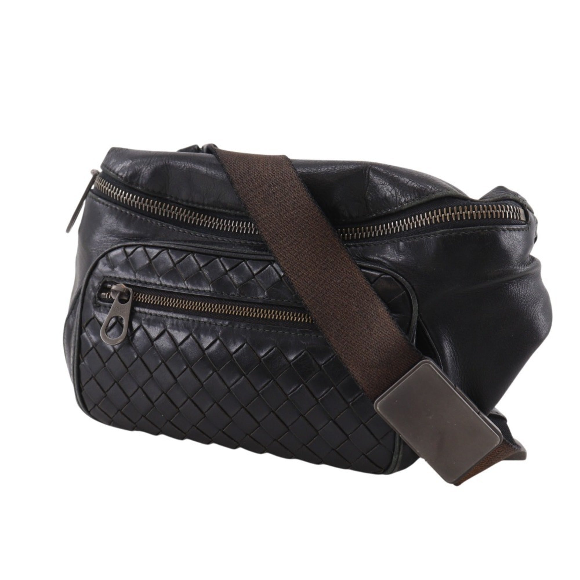 Bottega Veneta Black Leather Shoulder Bag Sling Bag (Pre-Owned)