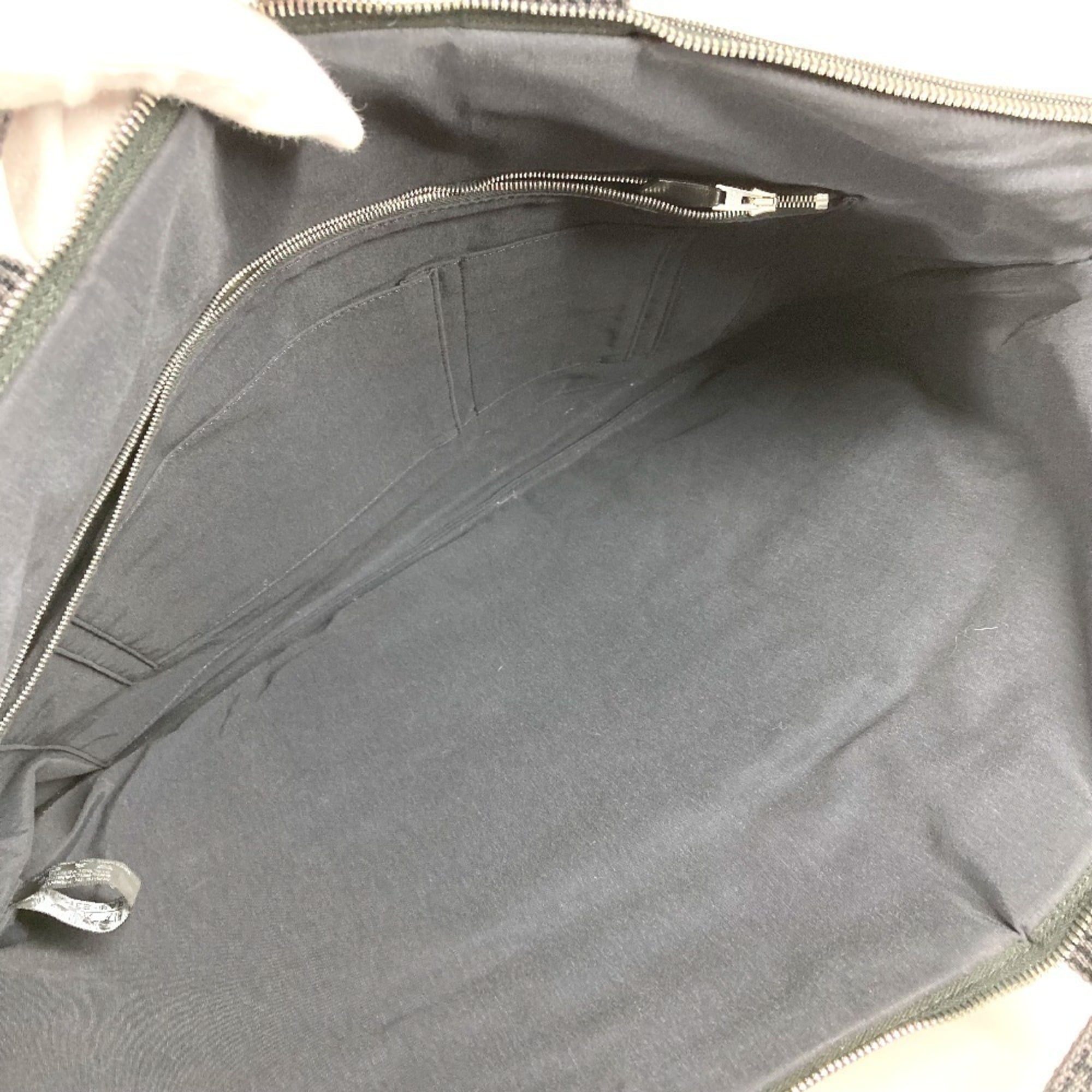 Hermes Her Line Gray Canvas Briefcase (Pre-Owned)