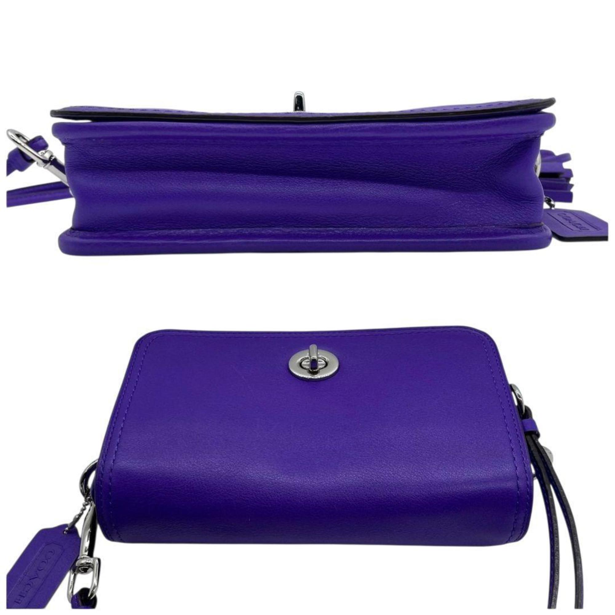 Coach Purple Leather Shoulder Bag (Pre-Owned)