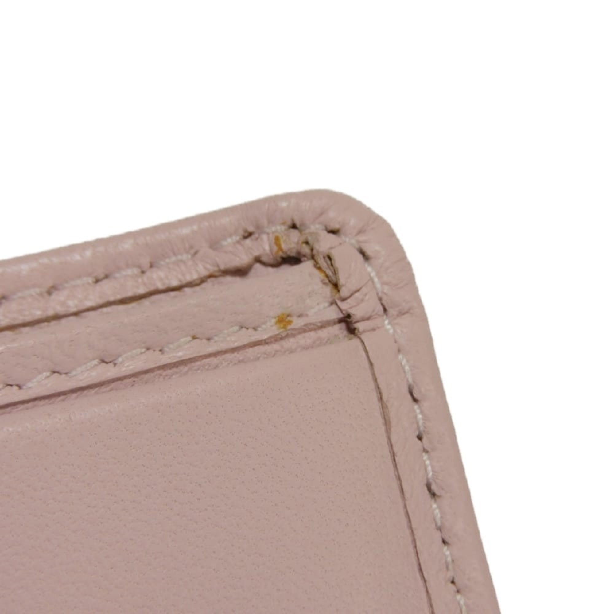 Miu Miu Pink White Leather Wallet (Bi-Fold) (Pre-Owned)