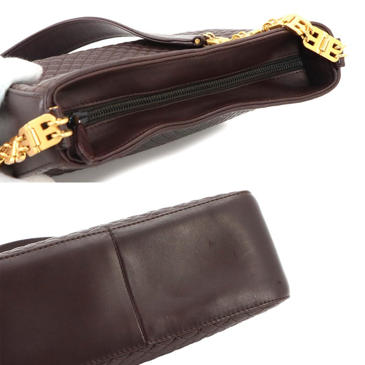 Bally Brown Leather Handbag Shoulder Bag (Pre-Owned)