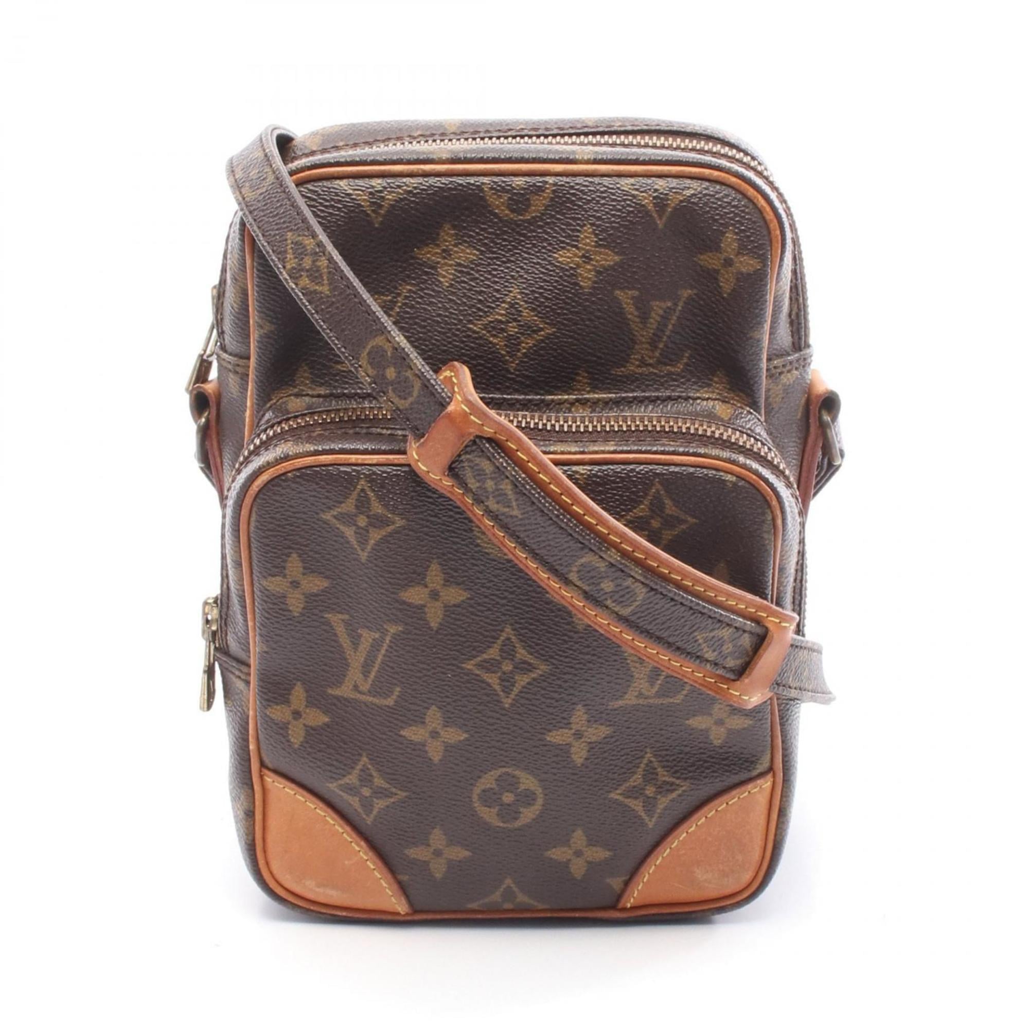 Louis Vuitton Brown Coated Canvas Leather Shoulder Bag (Pre-Owned)