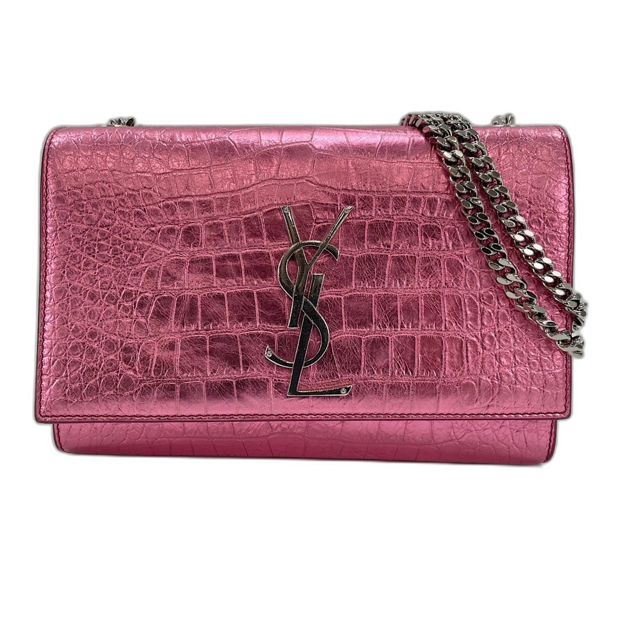 Yves Saint Laurent Cassandre Pink Leather Shoulder Bag (Pre-Owned)