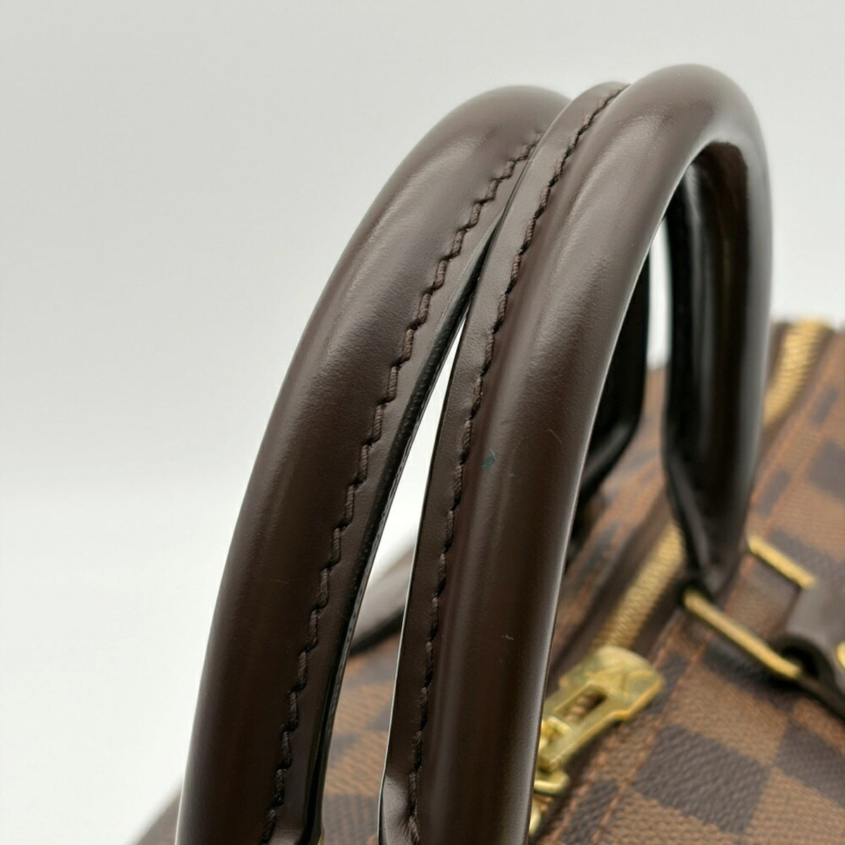 Louis Vuitton Damier Ebene Damier Canvas Leather Boston Bag Shoulder Bag (Pre-Owned)