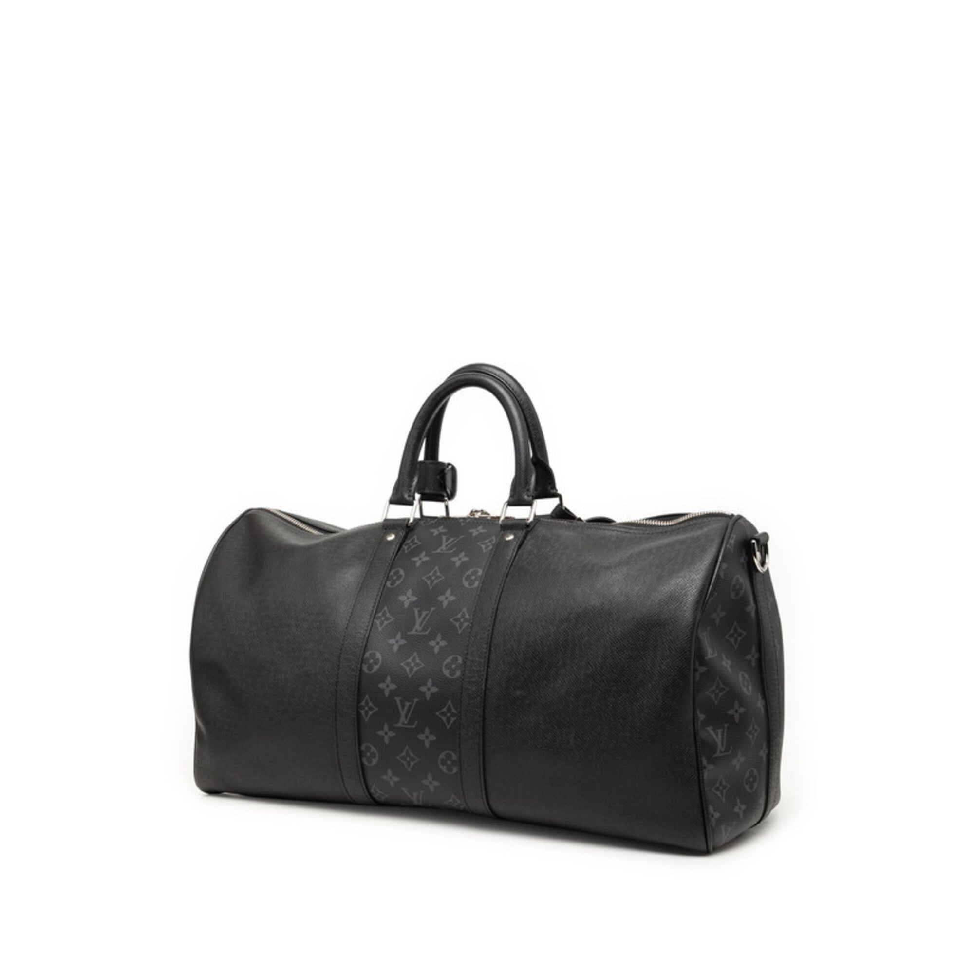 Louis Vuitton Taigarama Black Gray Noir Pvc Leather Boston Bag Shoulder Bag (Pre-Owned)